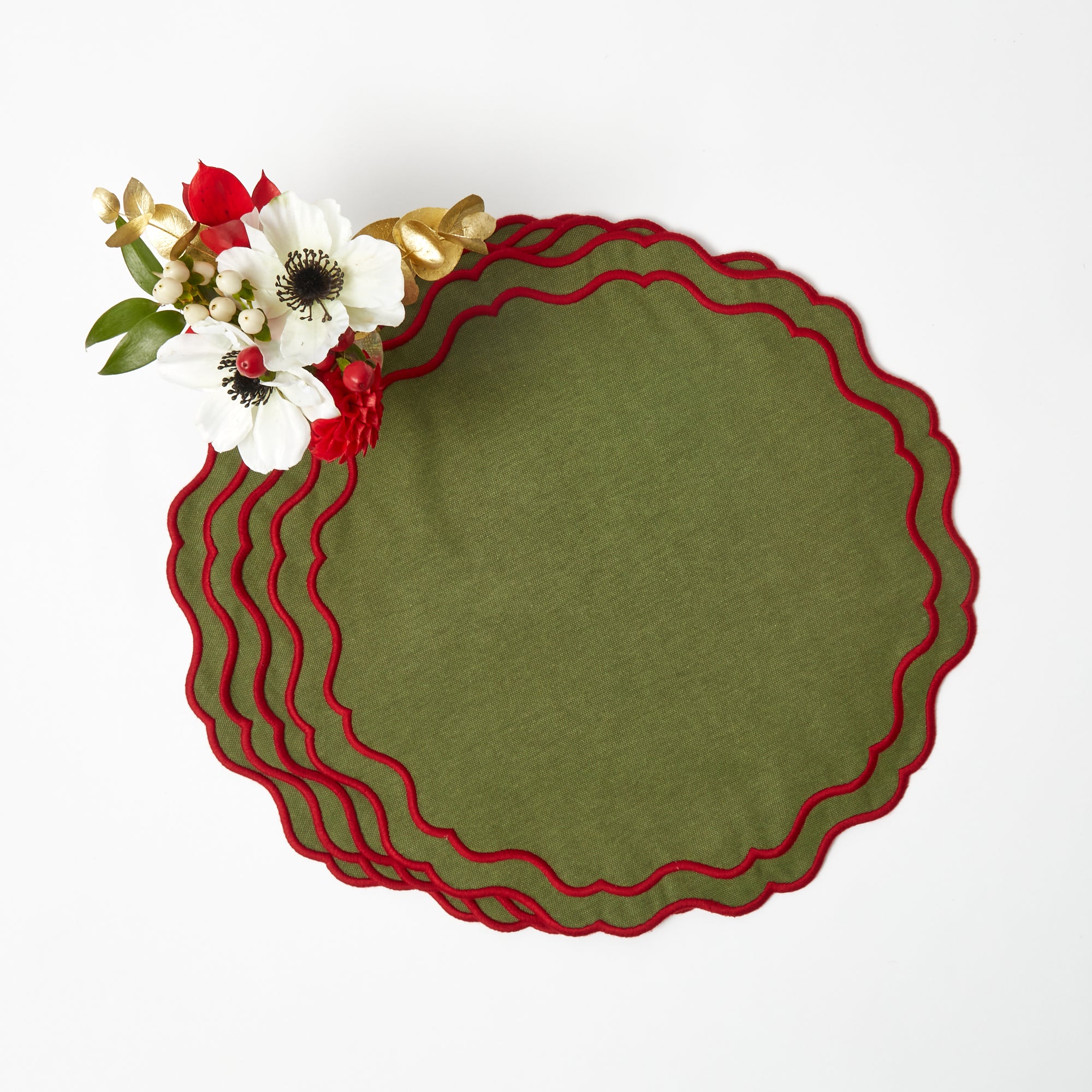 Green & Red Katherine Placemats (Set of 4) - Image 5