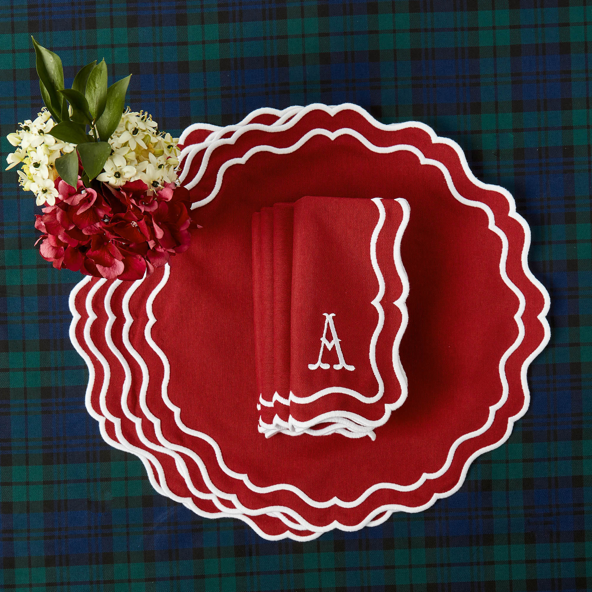 Berry Red Katherine Placemats & Napkins (Set of 4) - Image 16