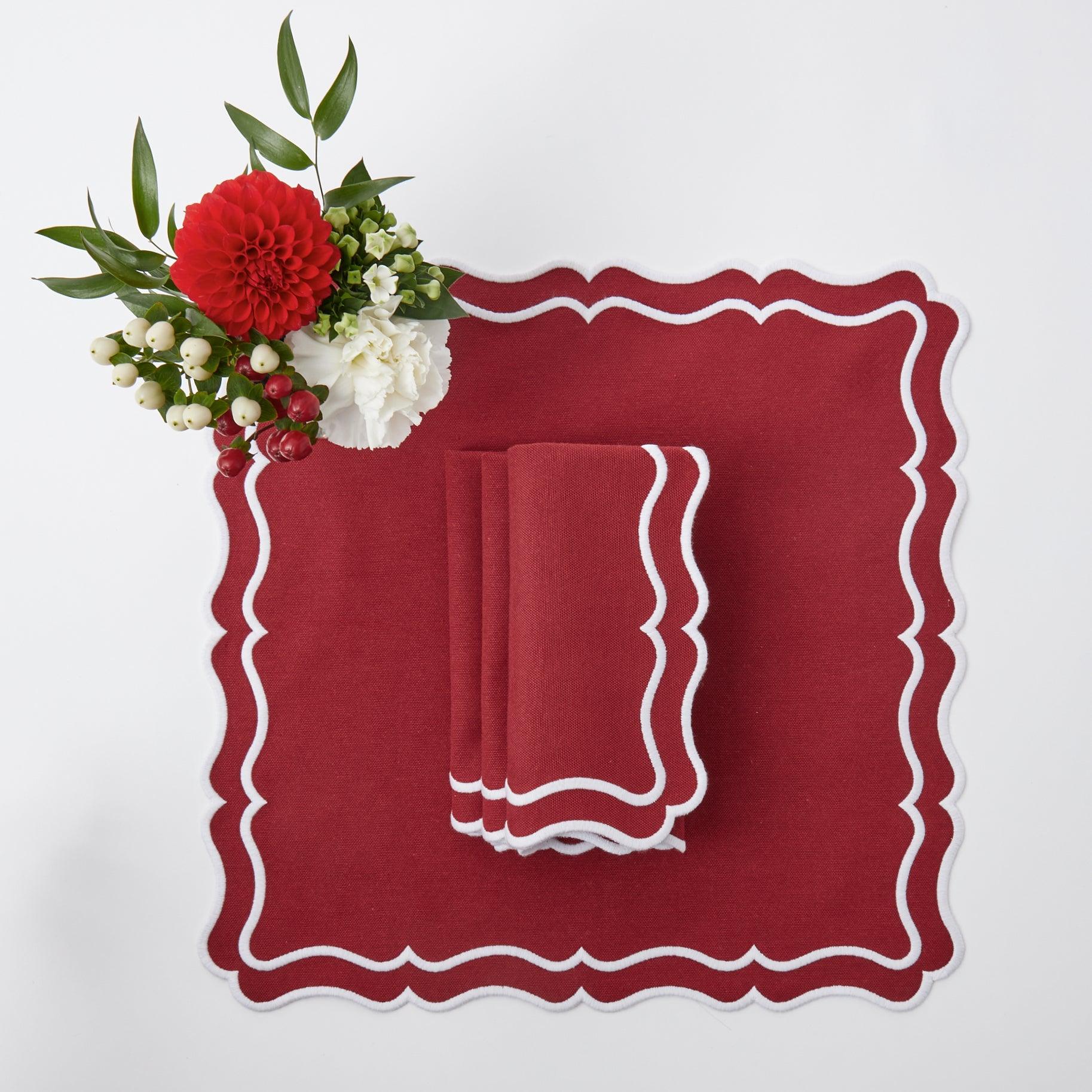 Berry Red Katherine Placemats & Napkins (Set of 4) - Image 23