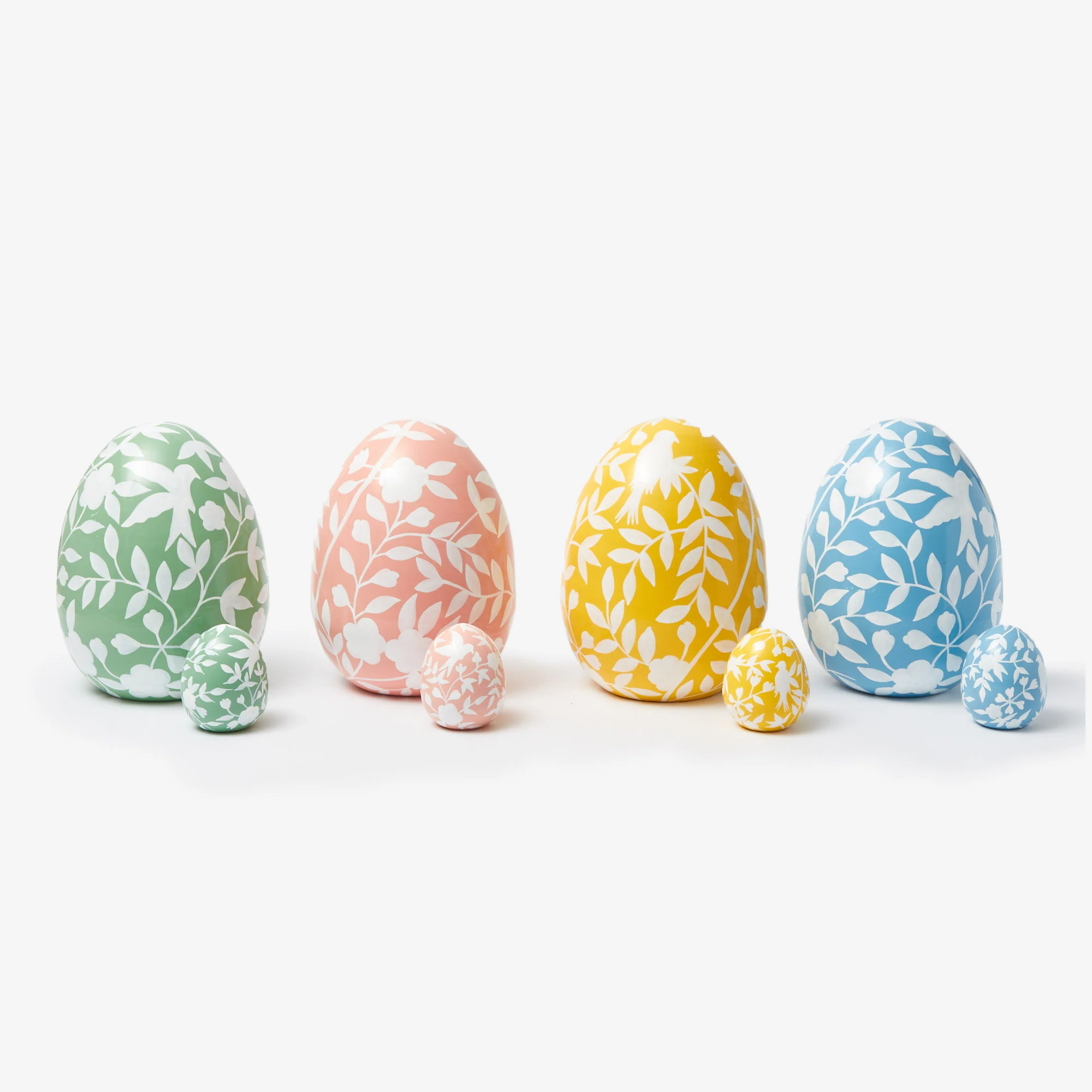 Large Blue Floral Tole Egg - Image 12