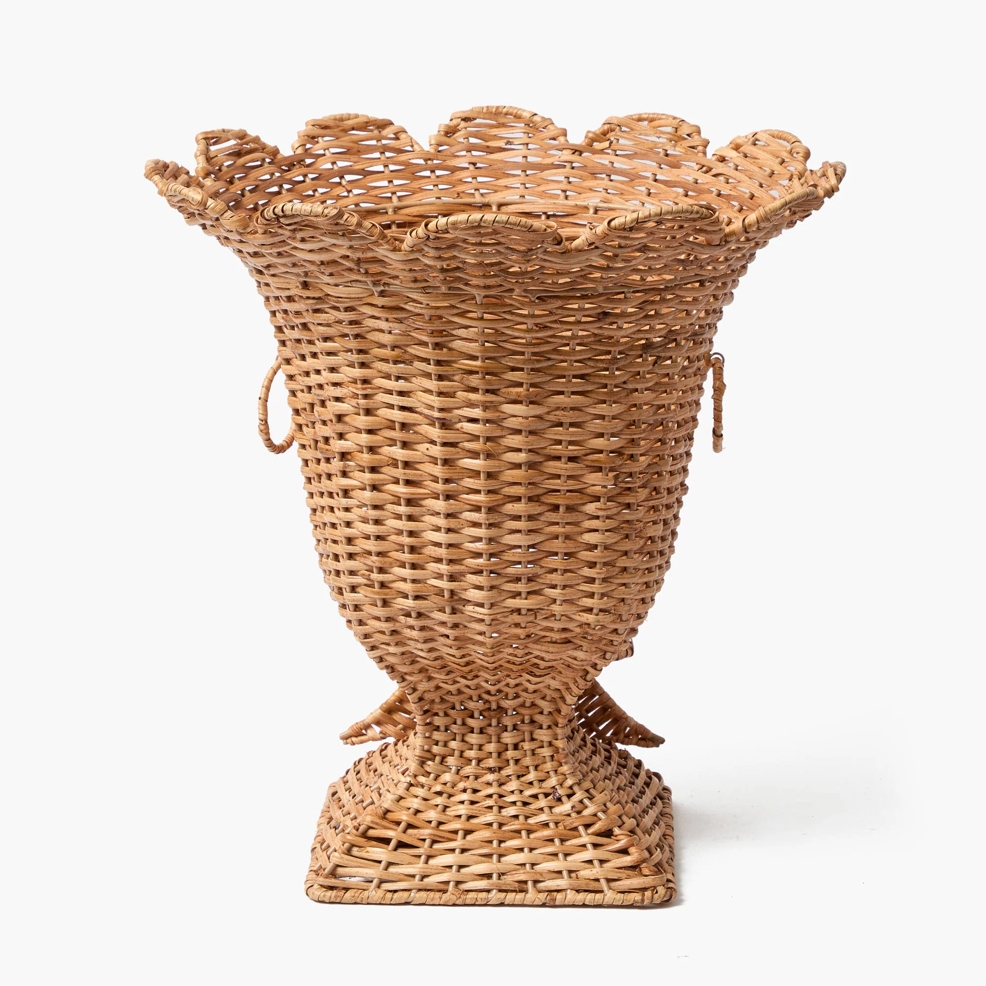 Liliana Bow Scalloped Rattan Urn - Image 5