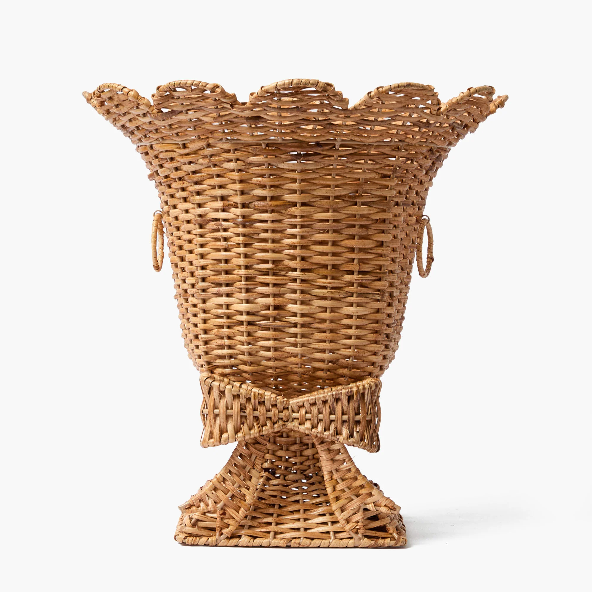 Liliana Bow Scalloped Rattan Urn - Image 6