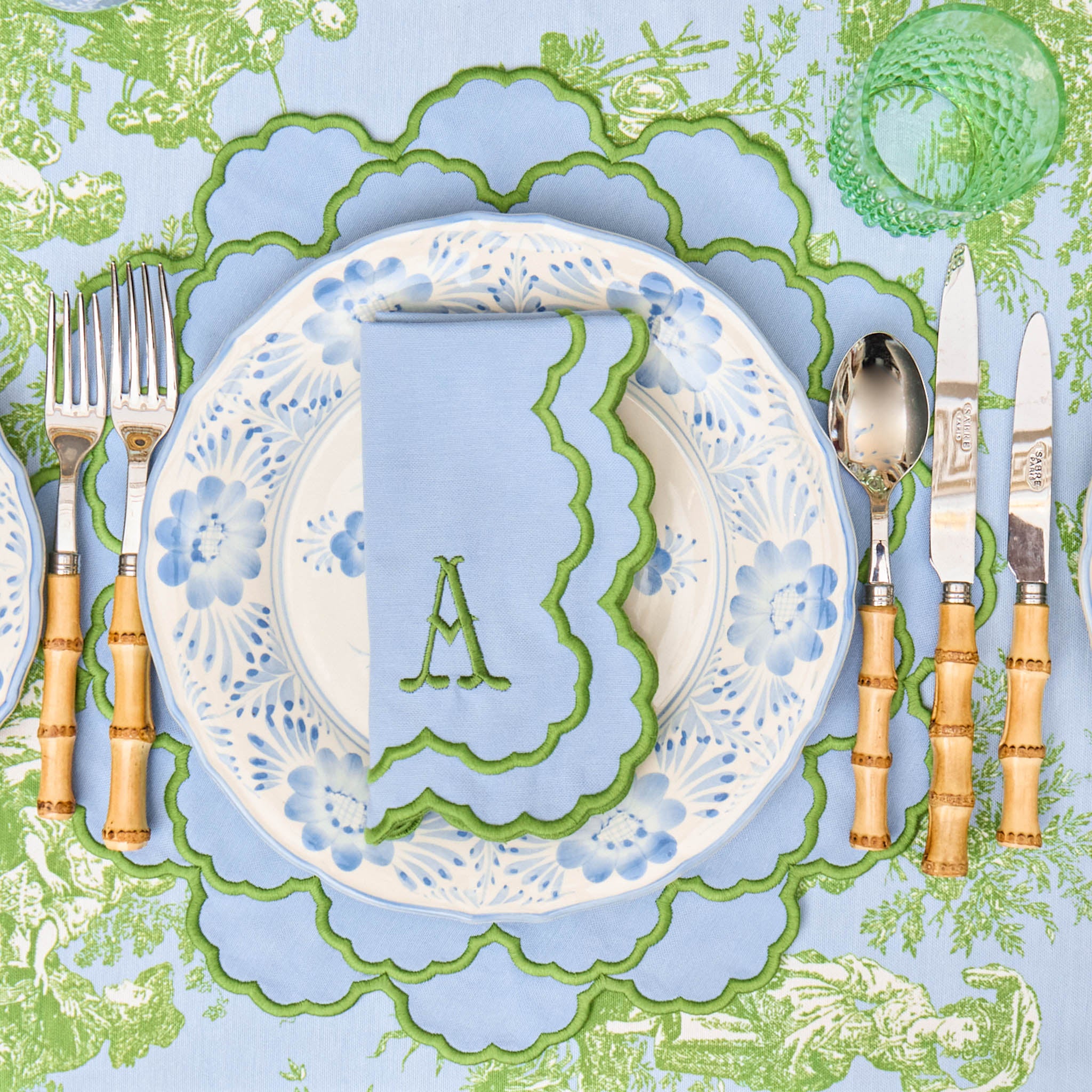 Blue & Green Lily Placemats (Set of 4) - Image 4