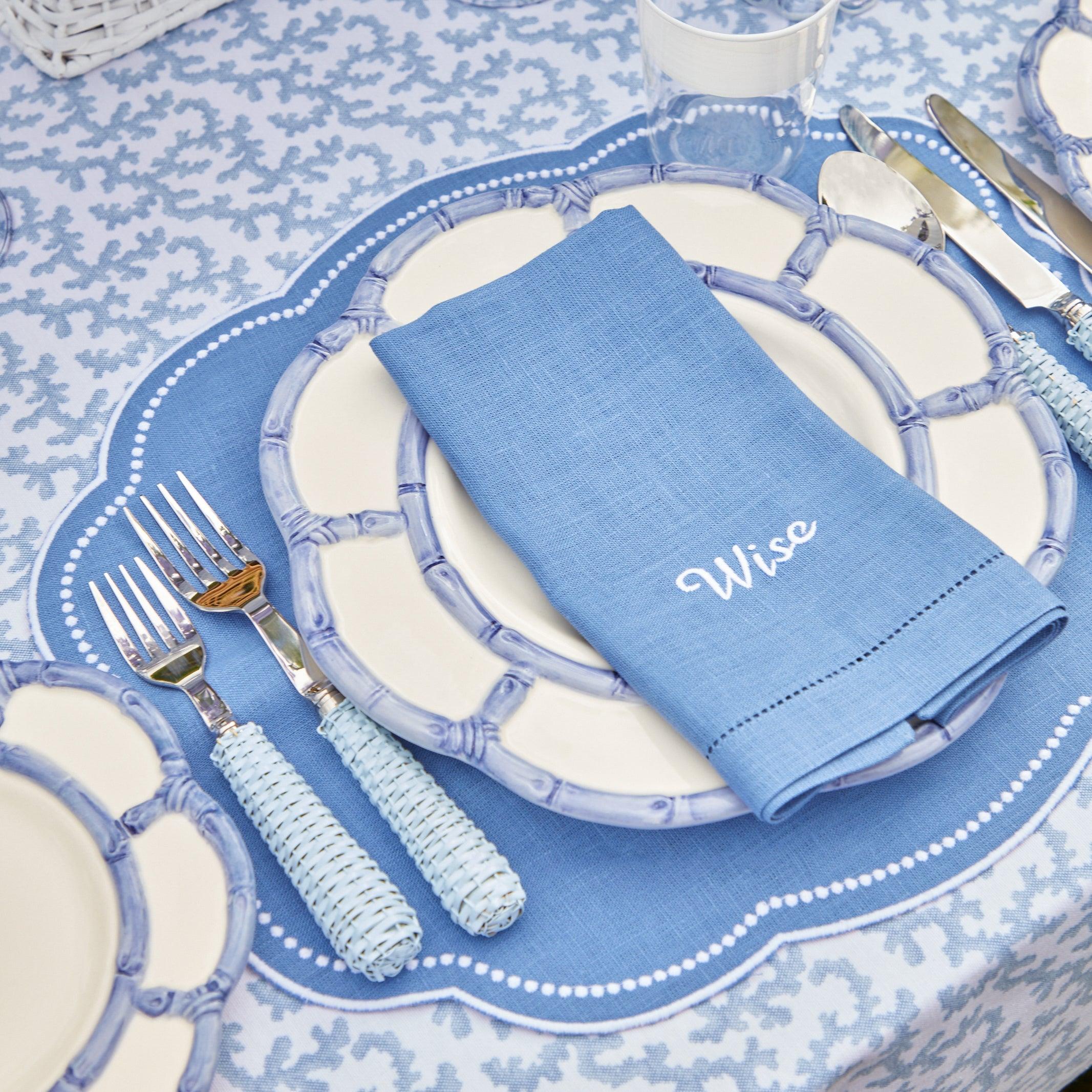Blue Eloise Linen Placemats (Set of 4) - Image 12