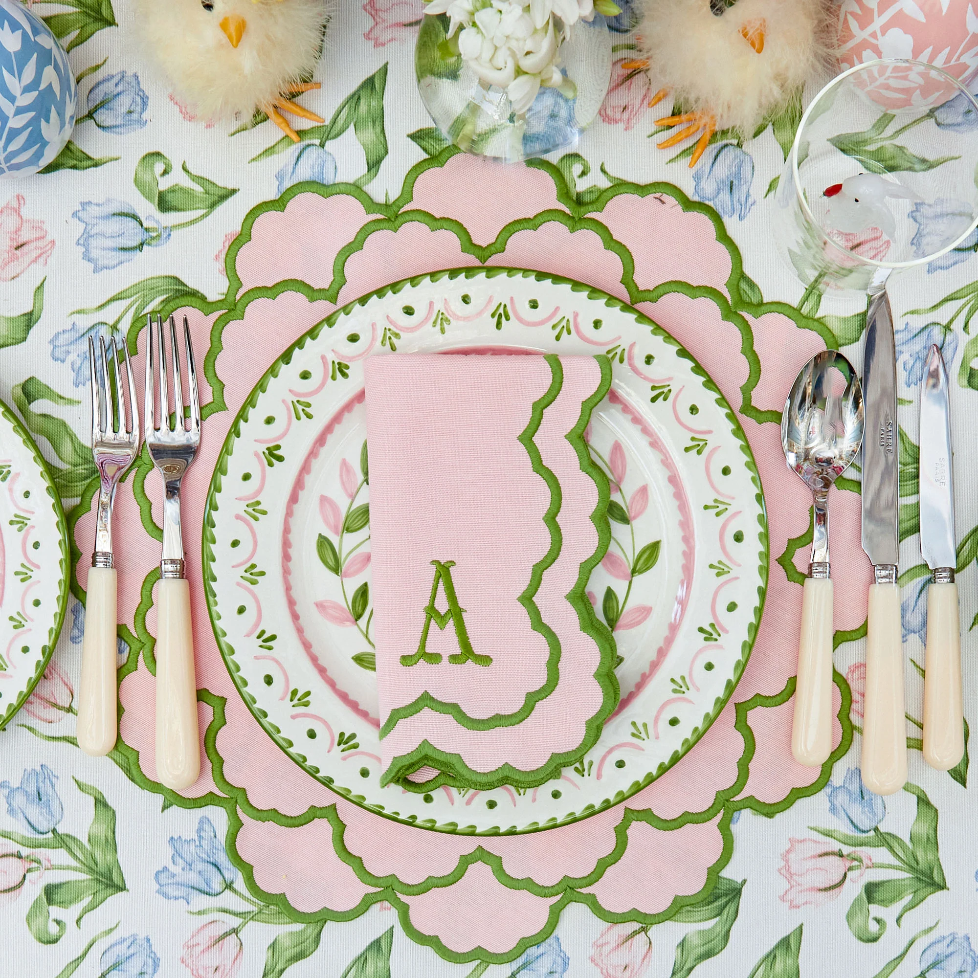Pink & Green Lily Napkins (Set of 4) - Image 8