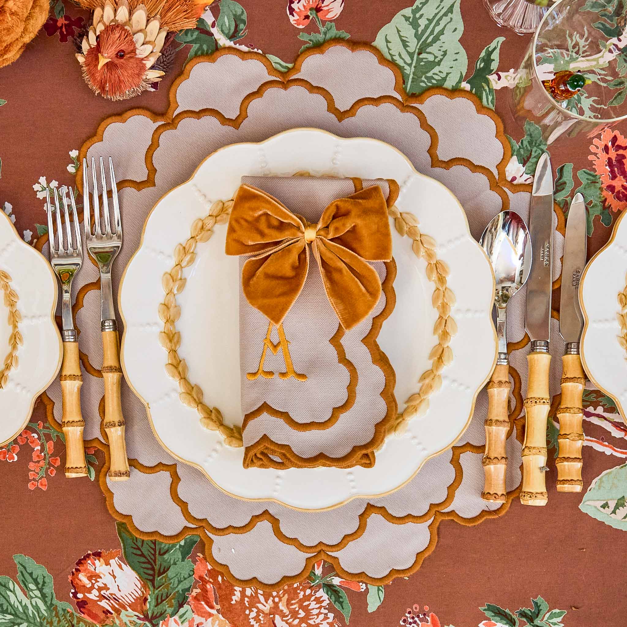 Mustard Velvet Napkin Bows (Set of 4) - Image 6