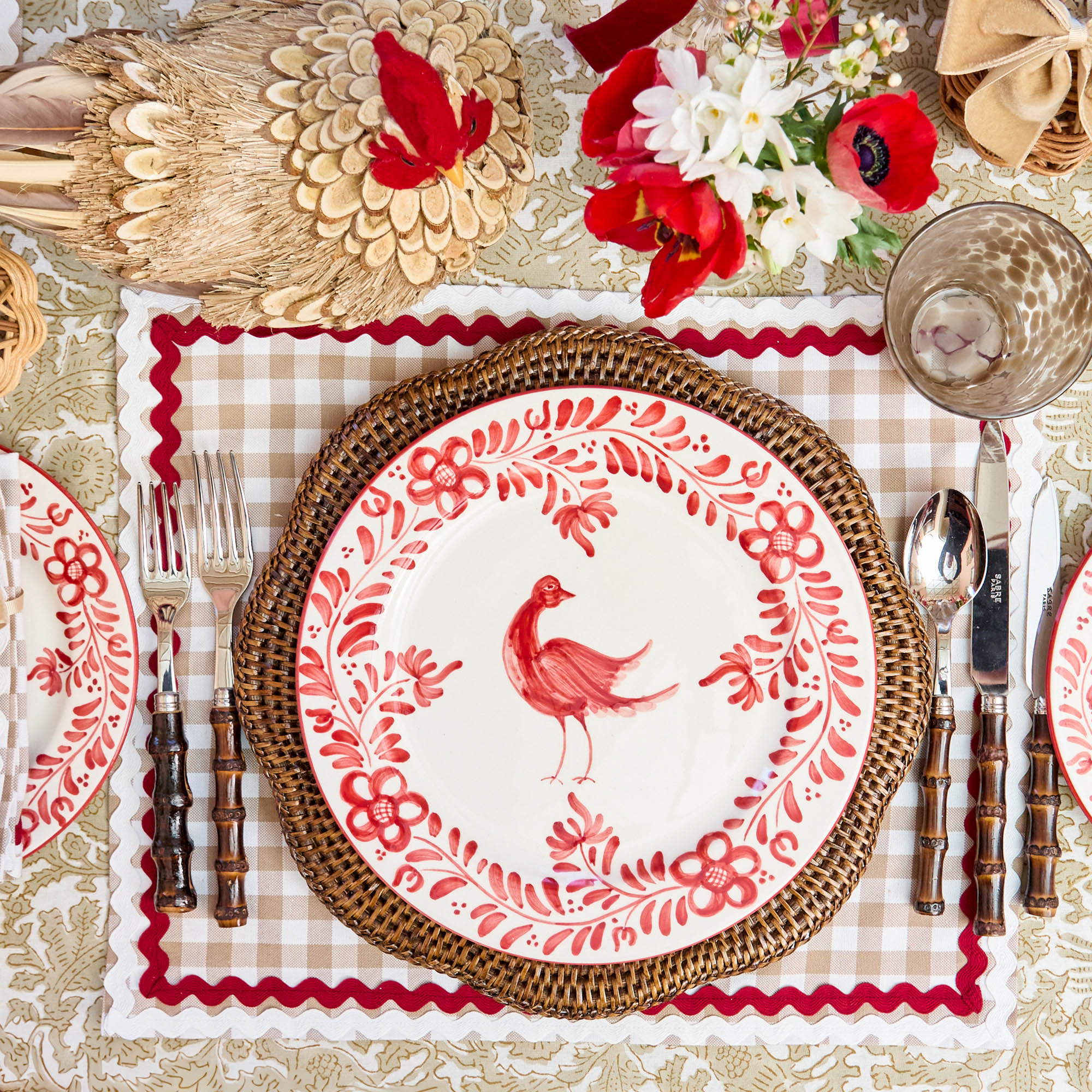 Martha Red Dinner Plate - Image 3