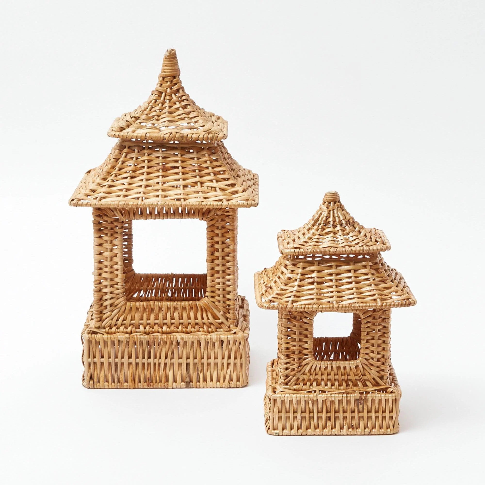 Mini Rattan Pagoda Lanterns (Pair) - Image 5