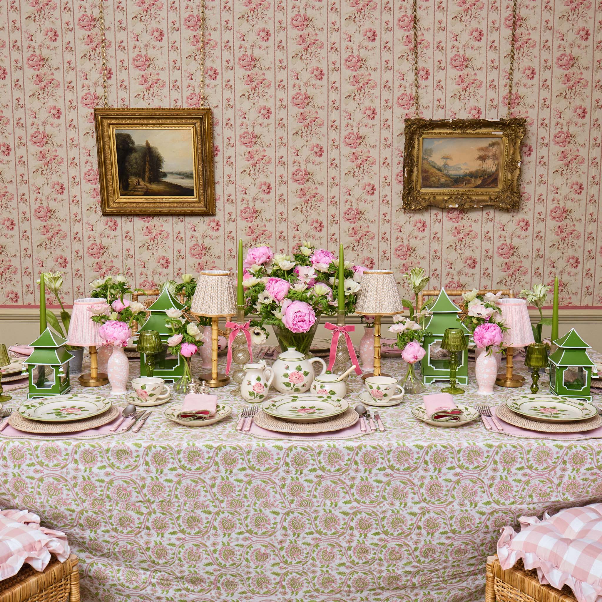 Pink Gingham Ruffle Seat Pad Cushion - Image 13