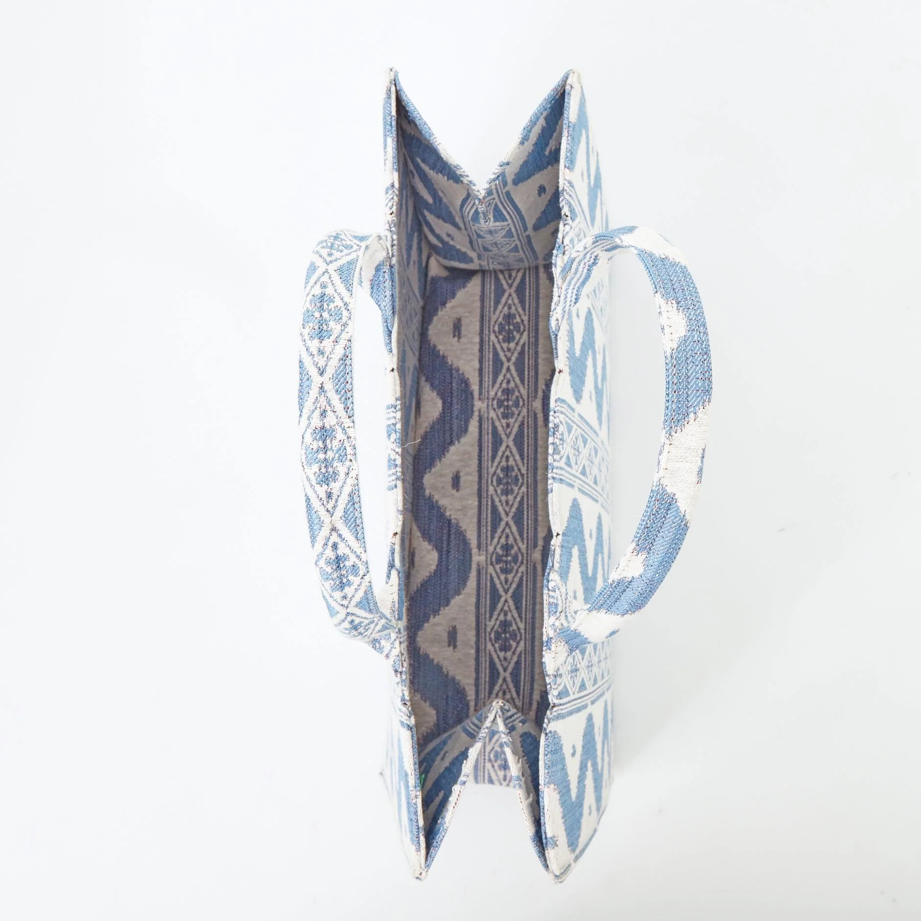 Mrs. Alice Tote Bag (Blue Ikat) - Image 6