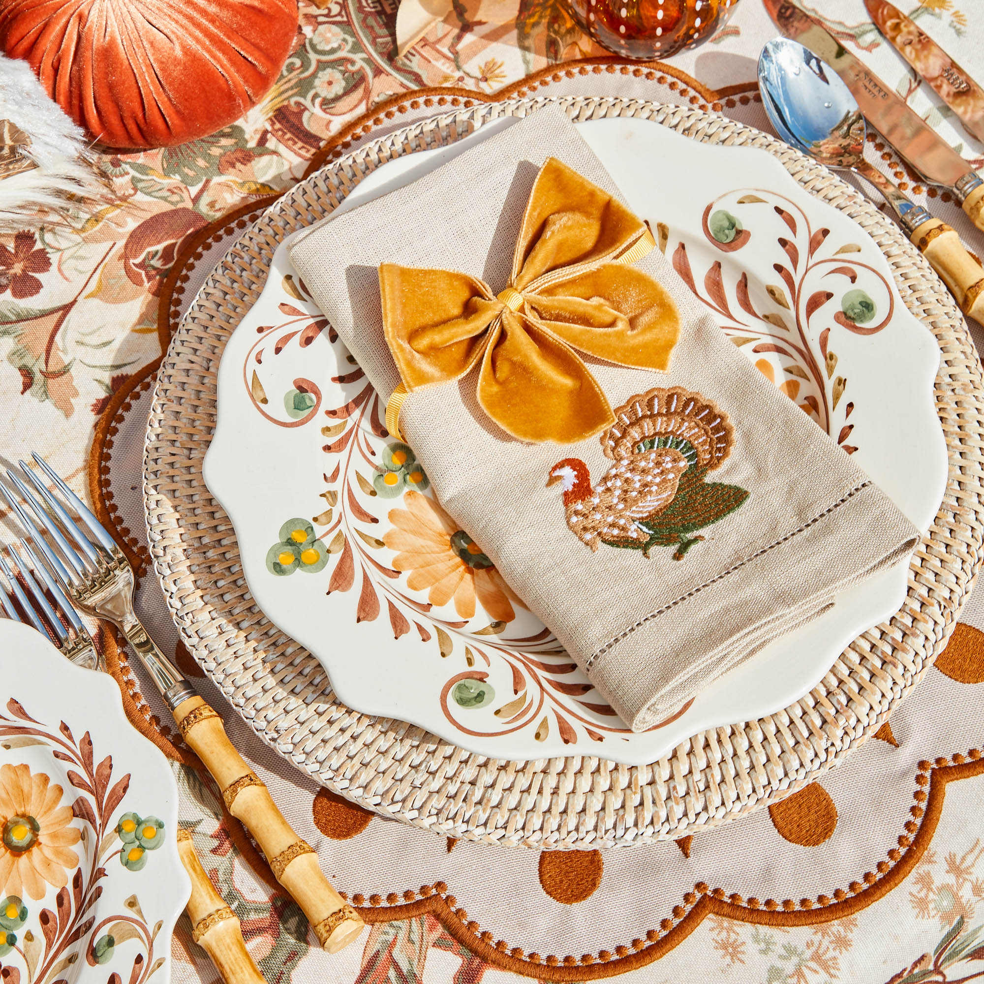 Mustard Velvet Napkin Bows (Set of 4) - Image 10