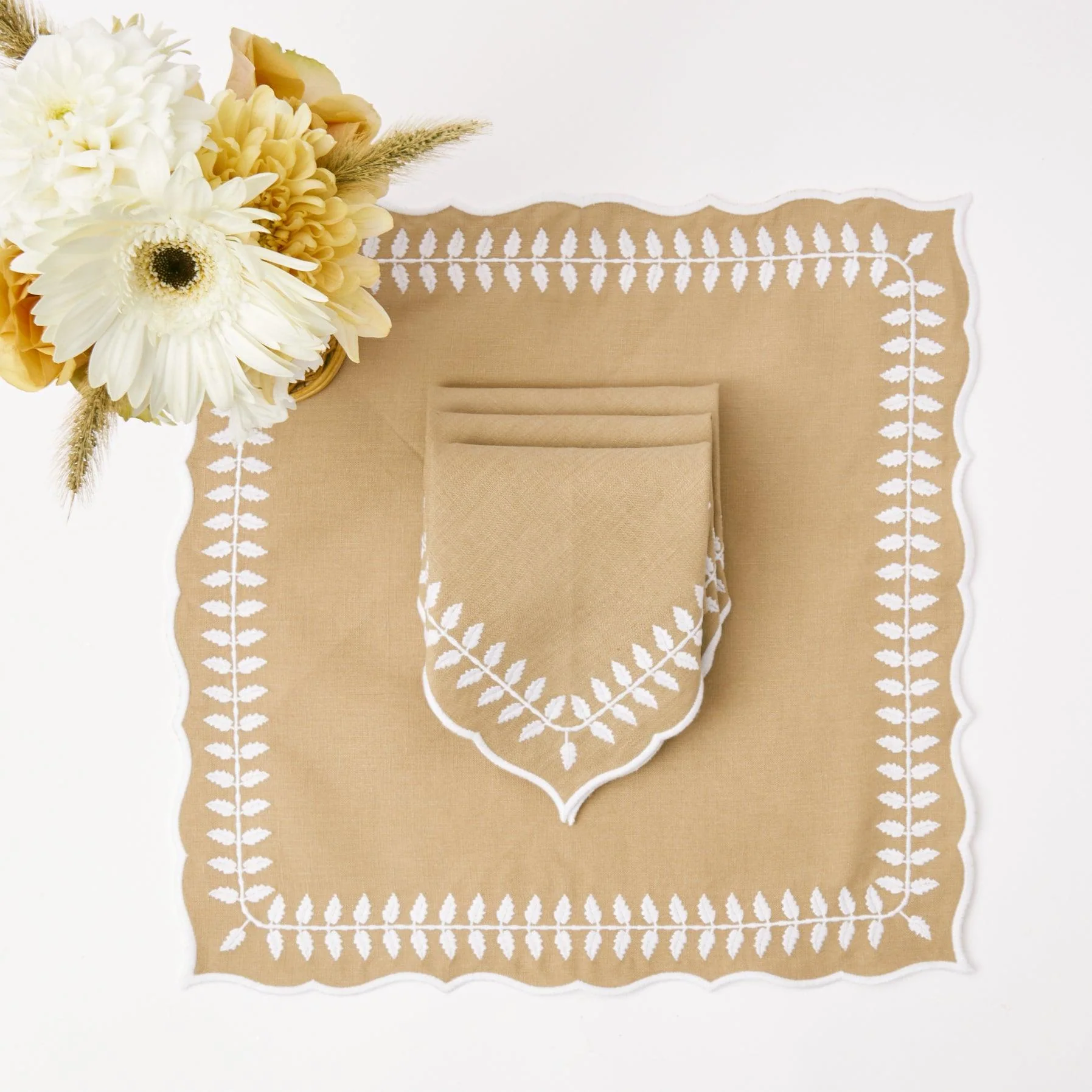 Natural Laurel Placemats & Napkins (Set of 4) - Image 6