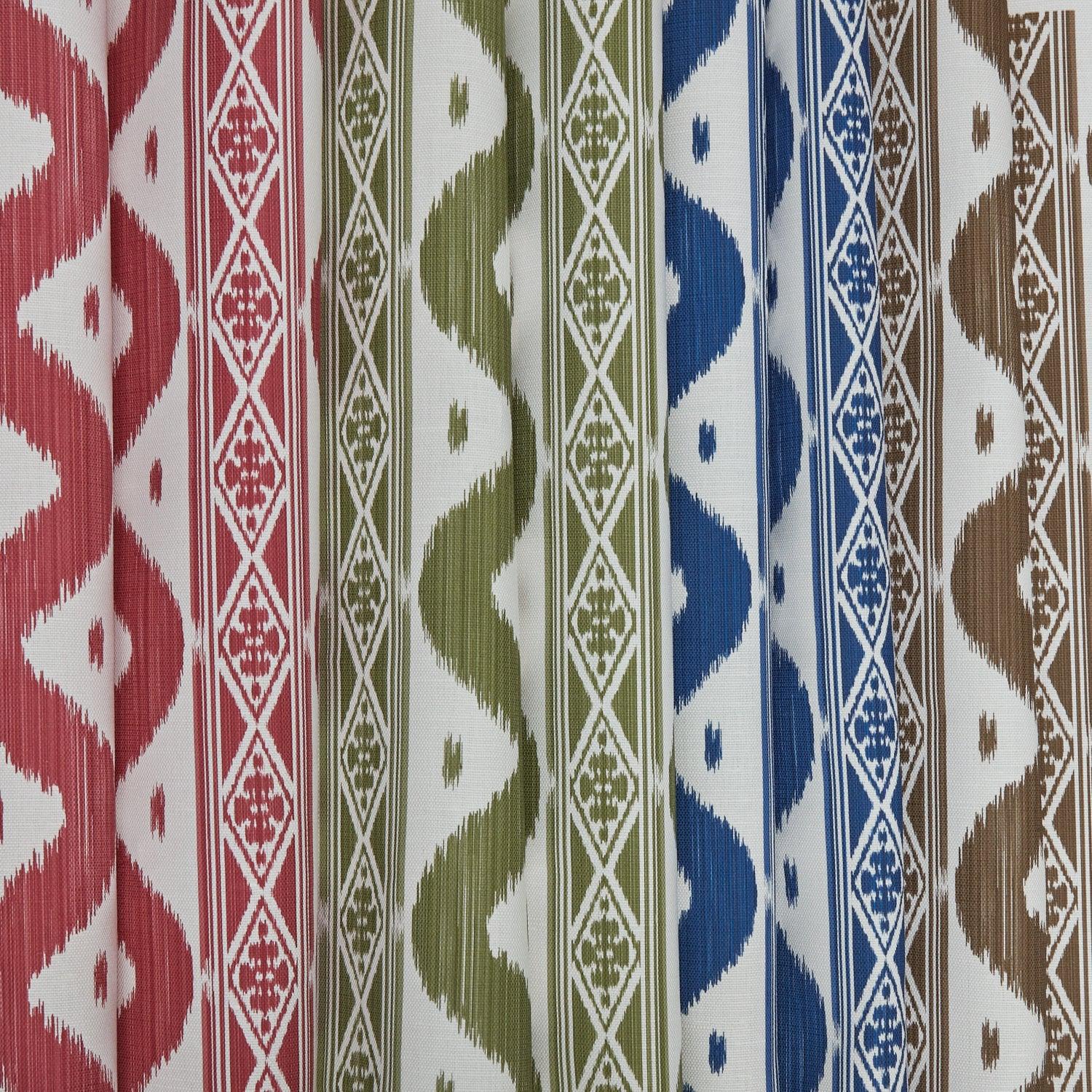 Olive Green Ikat Stripe Fabric - Image 7
