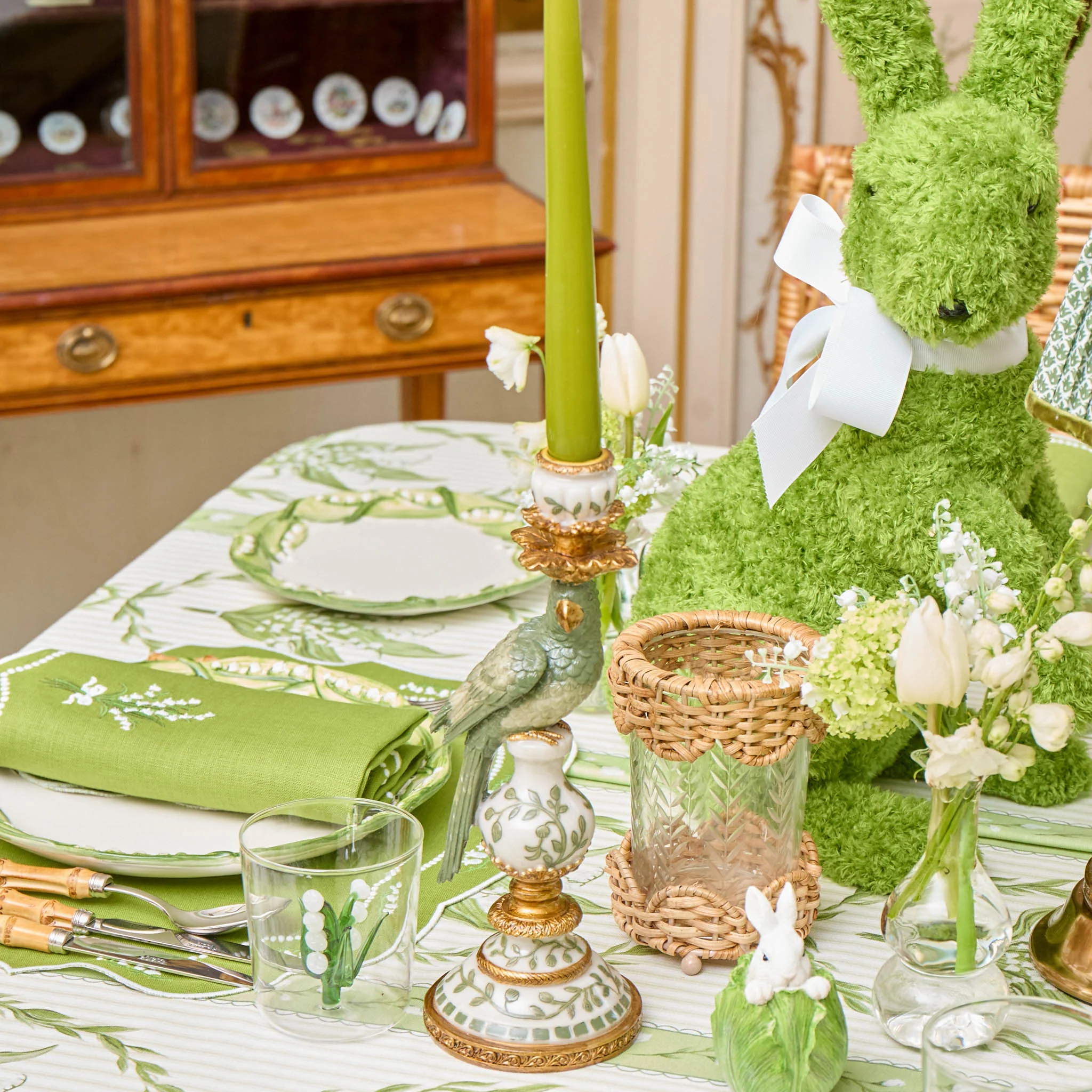 Olive Green Parrot Candle Holder Set - Image 13