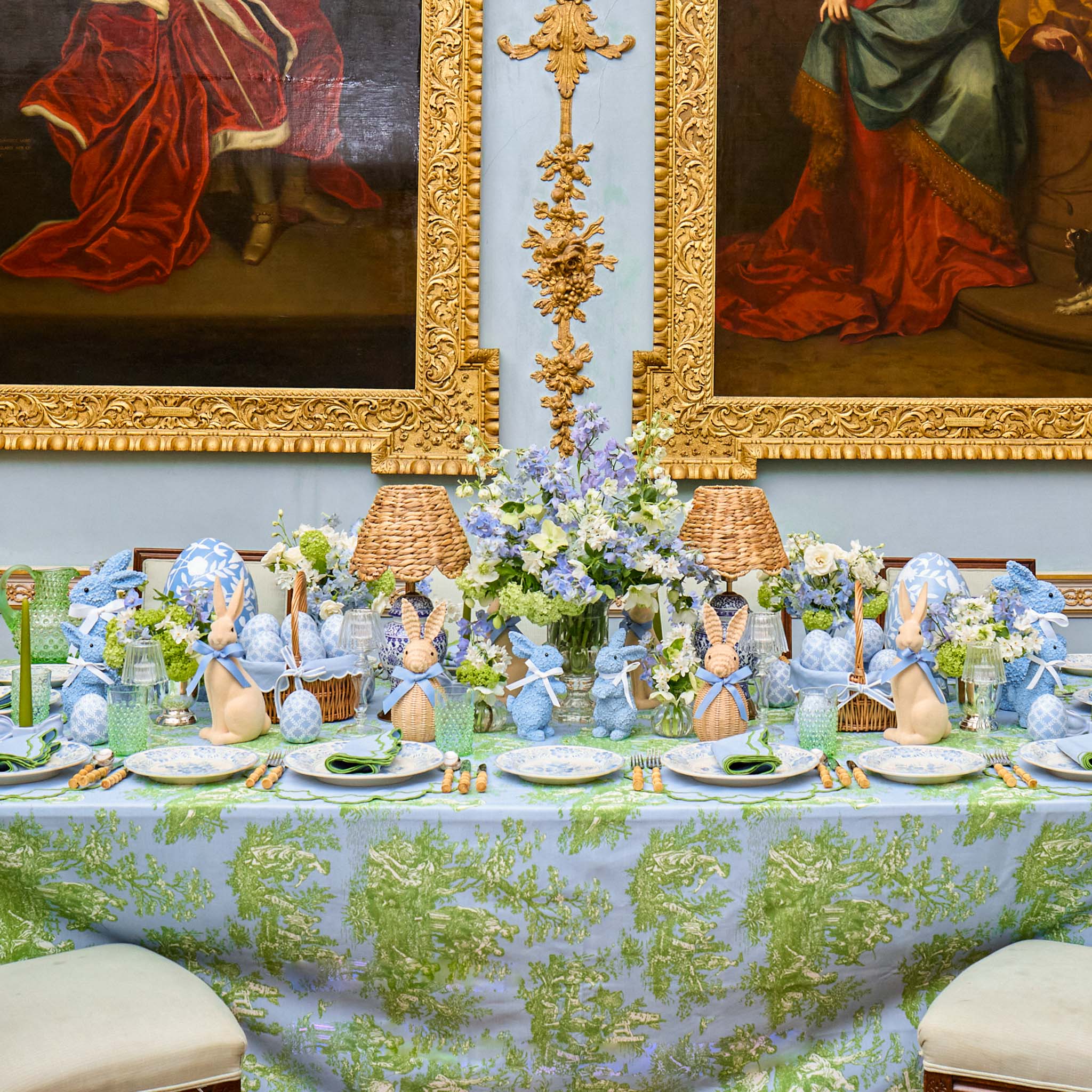 Ottilie Blue Toile Tablecloth - Image 6
