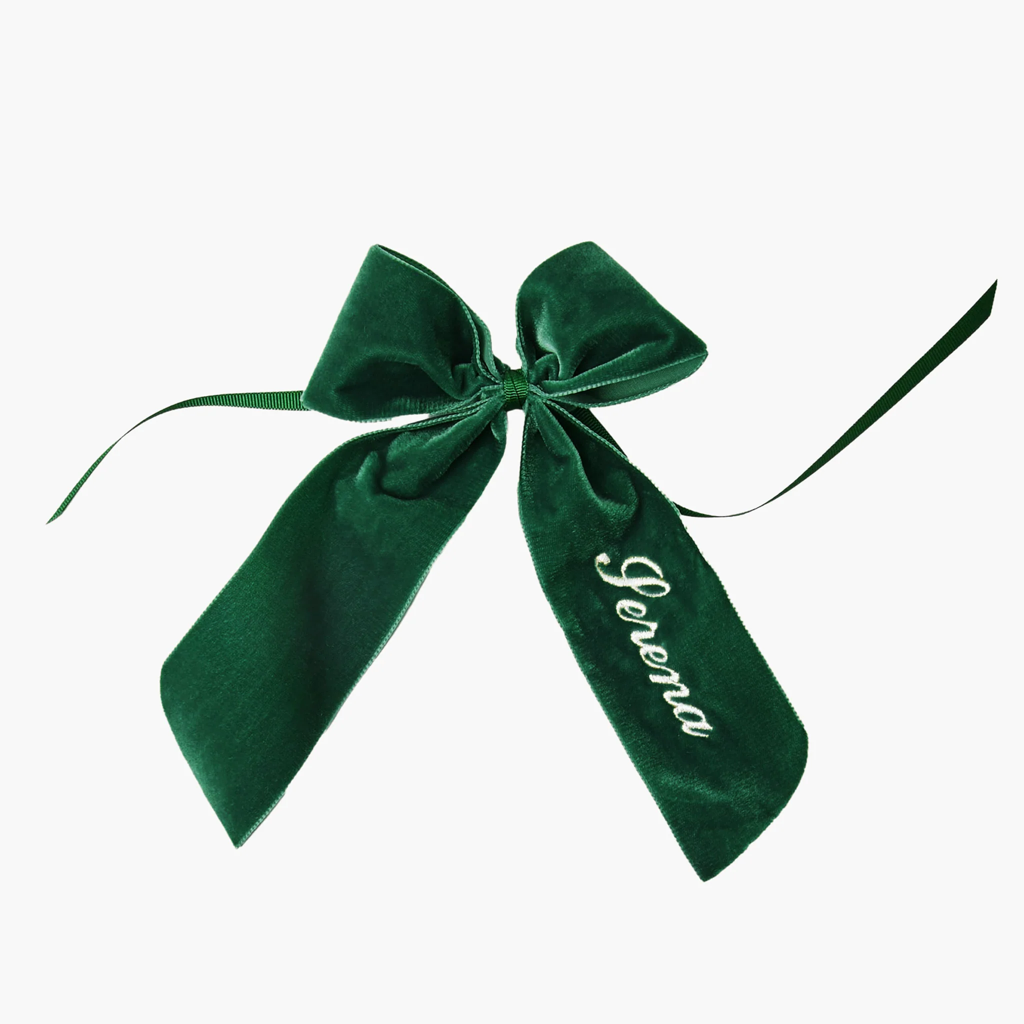 Dark Green Personalisable Bow