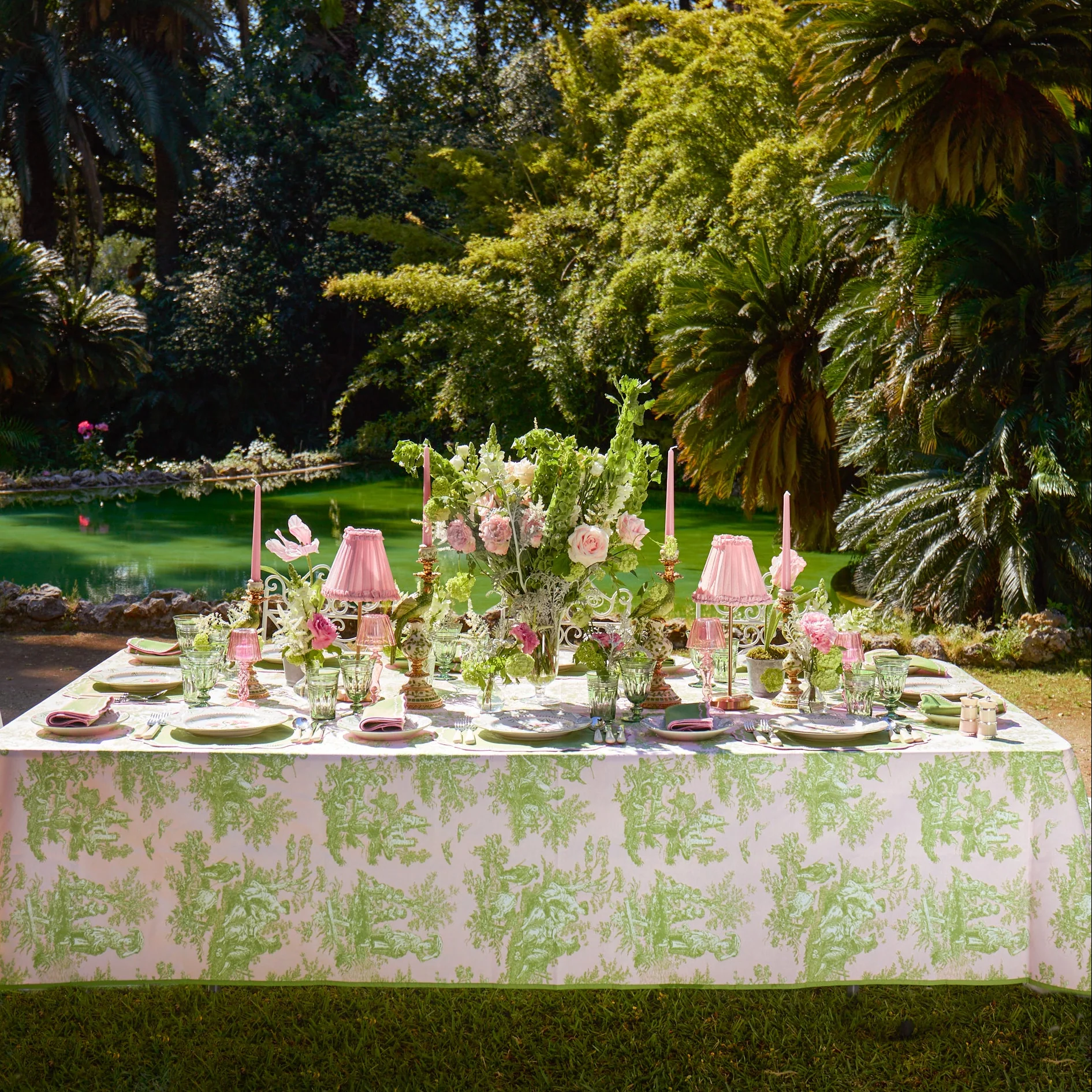 Pink & Green Santa Kristina Dinner Plate - Image 6