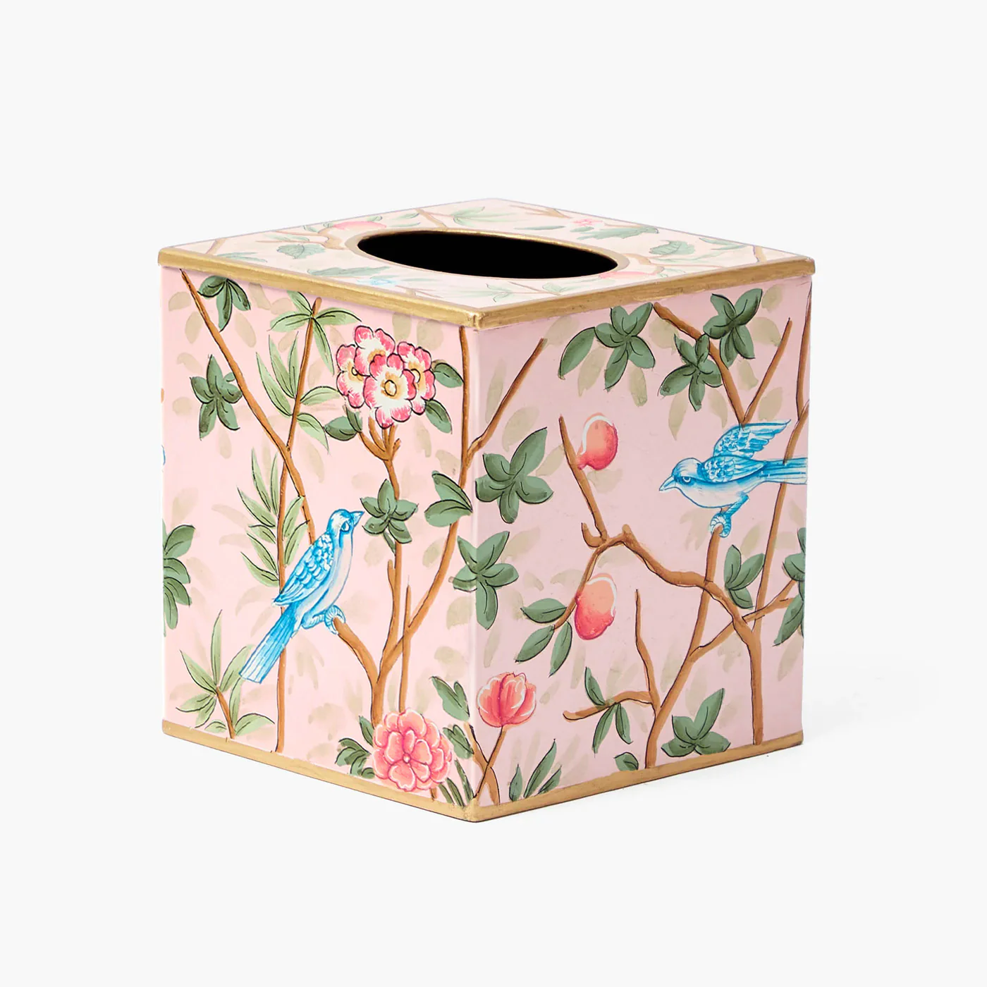 Pink Chinoiserie Tole Tissue Box - Image 3