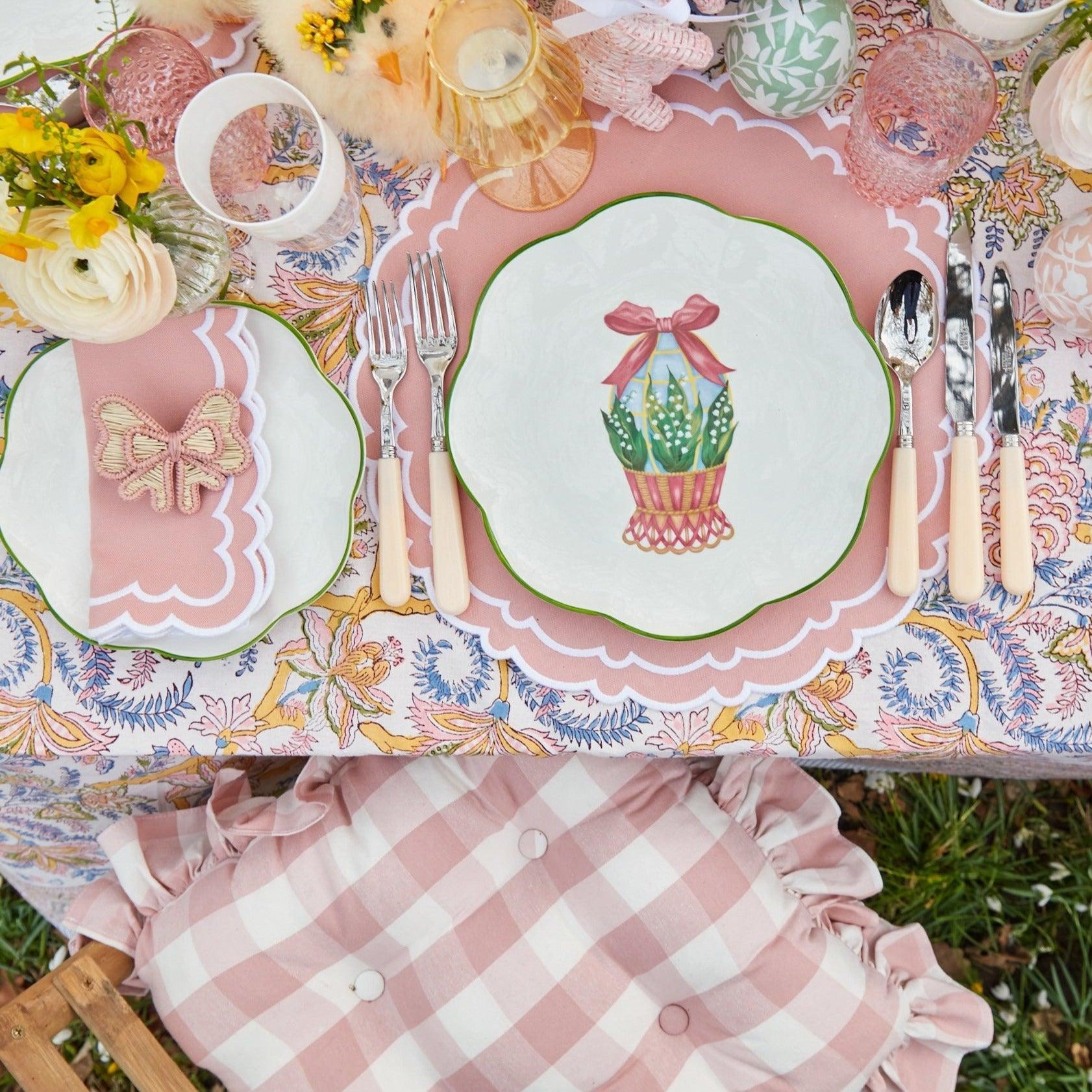 Pink Gingham Ruffle Seat Pad Cushion - Image 20