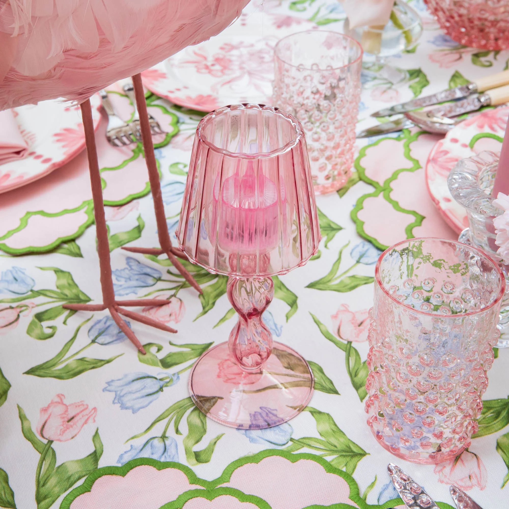 Pink Glass Lantern Tea Light Holder Set - Image 21