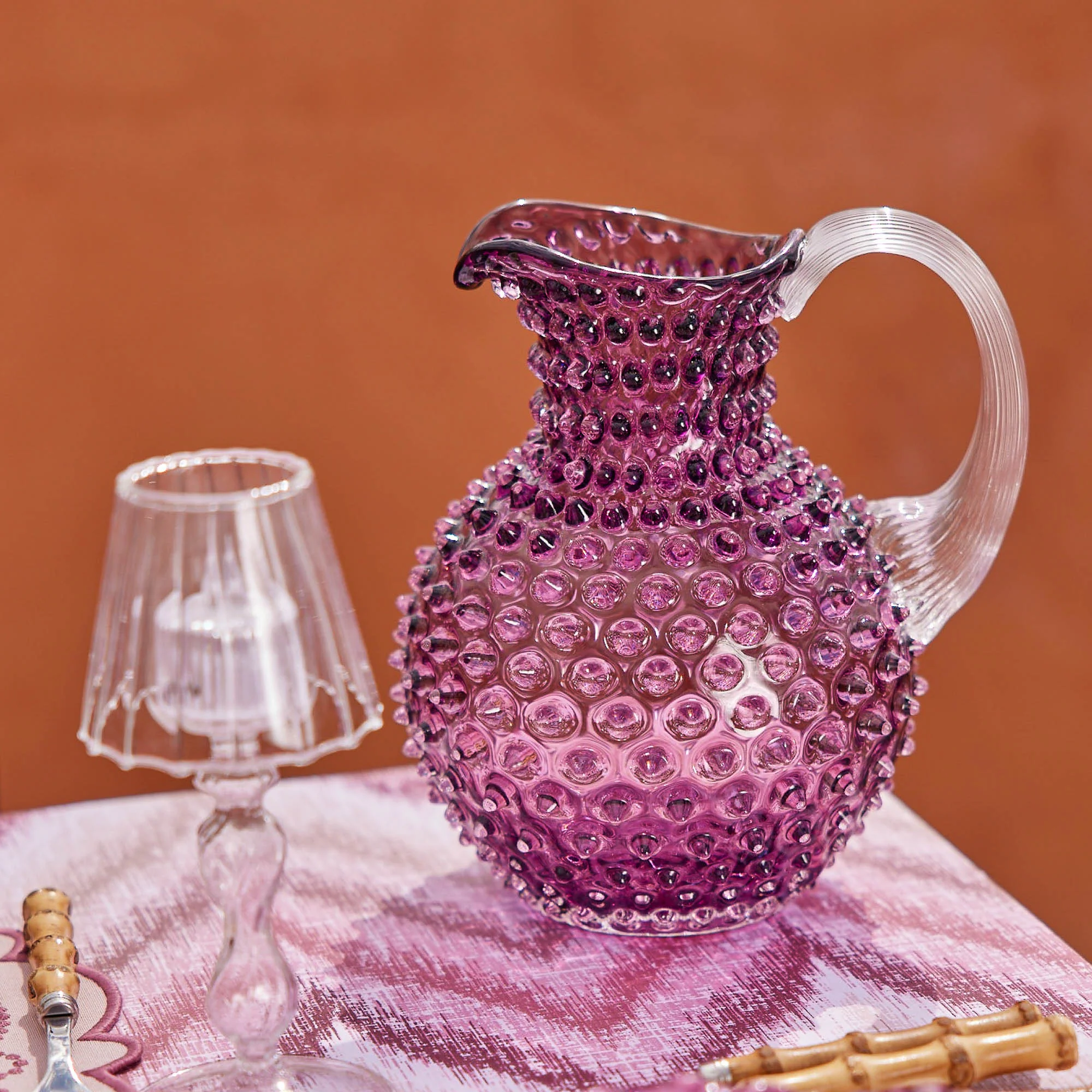 Purple Hobnail Jug & Glasses (Set of 6) - Image 8