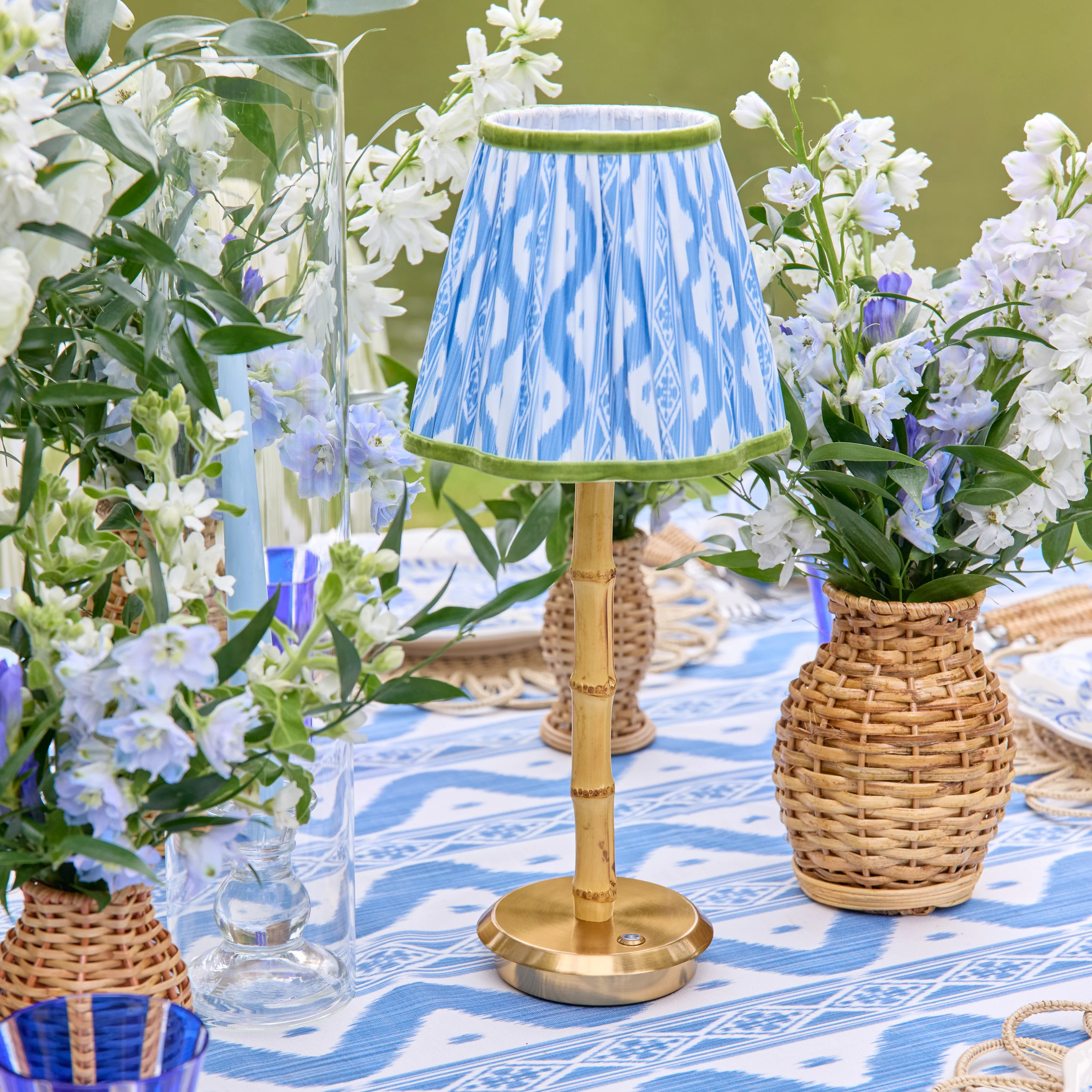 Blue & Green Ikat Lampshade (18cm) - Image 2