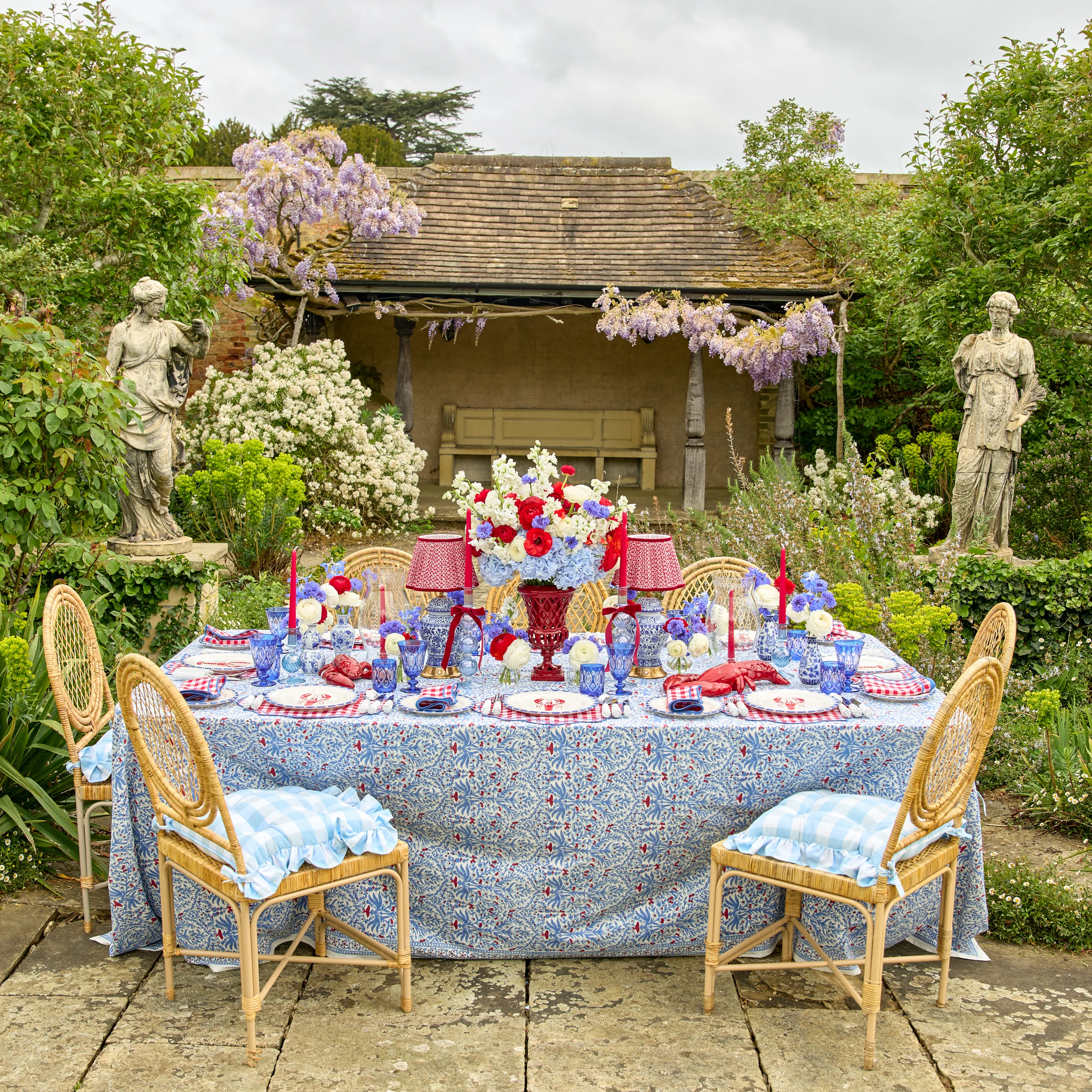 Red Gingham Felix Placemats & Napkins (Set of 4) - Image 3