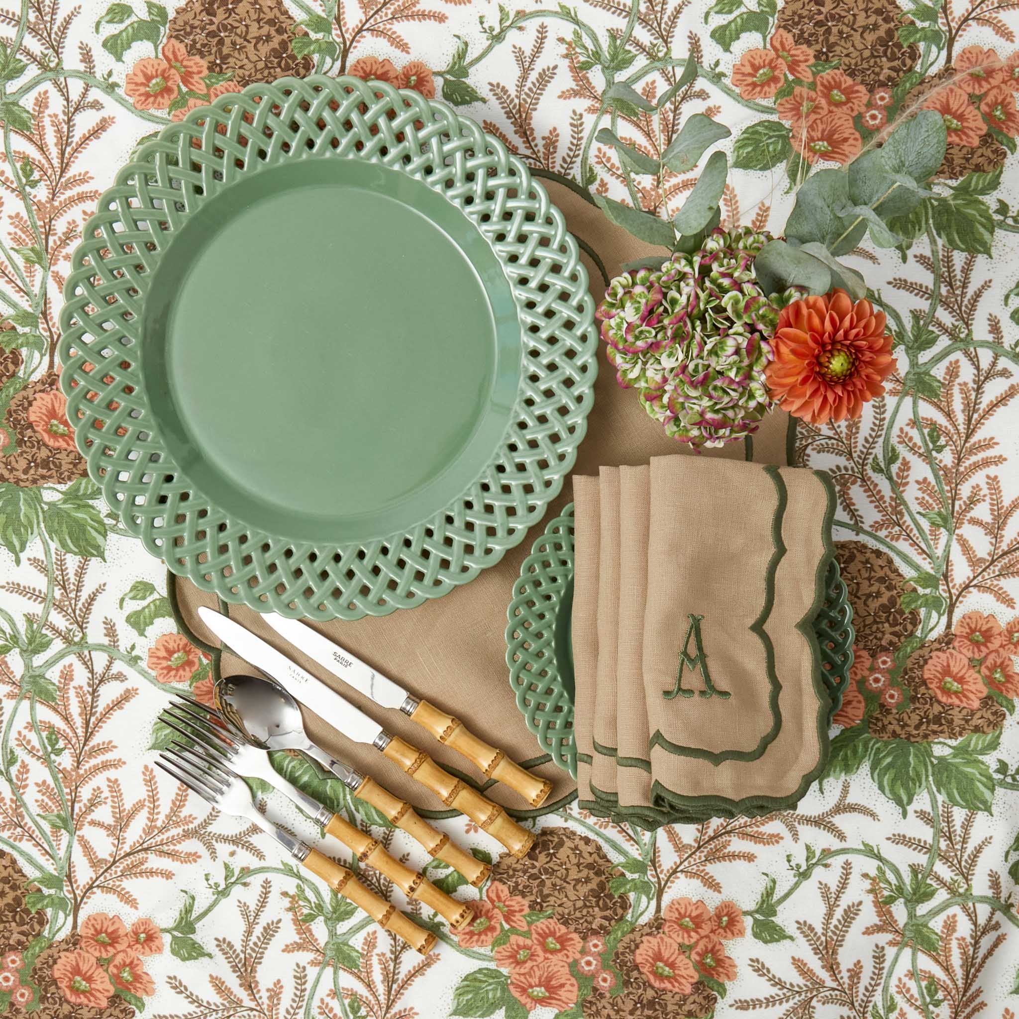 Sage Basketweave Dinner Plates (Set of 4) - Image 6