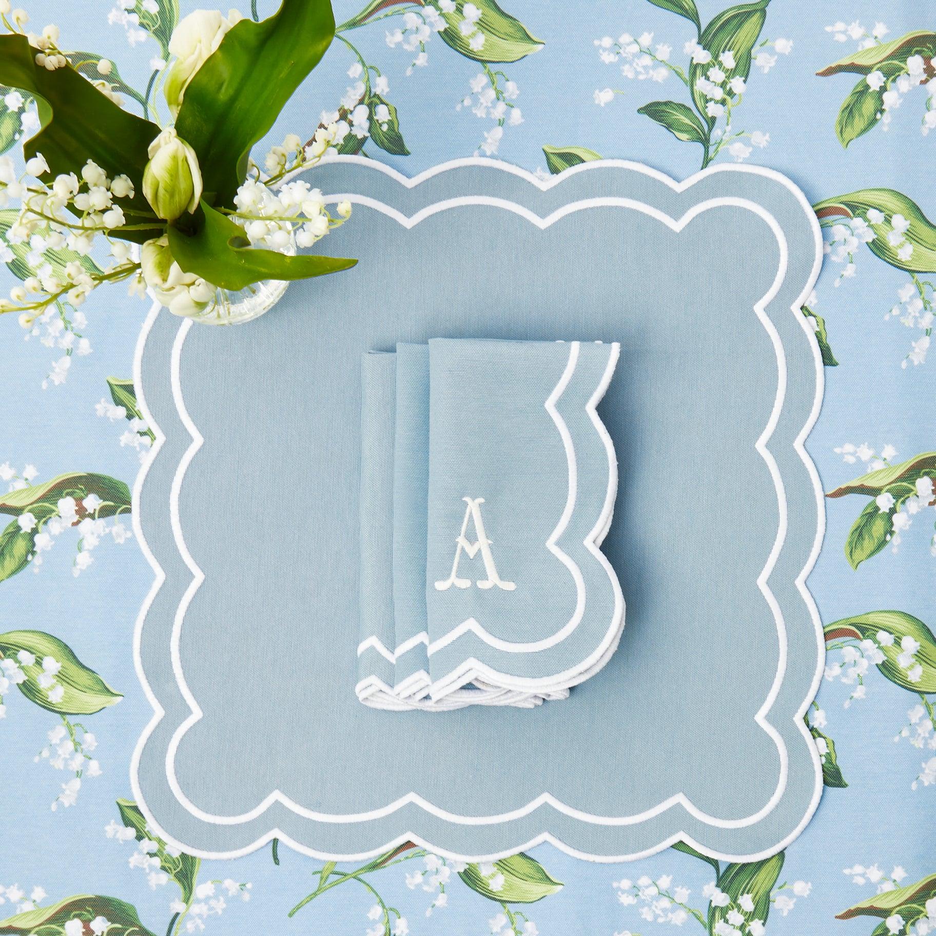 Blue Serena Appliqué Placemats & Napkins (Set of 4) - Image 9