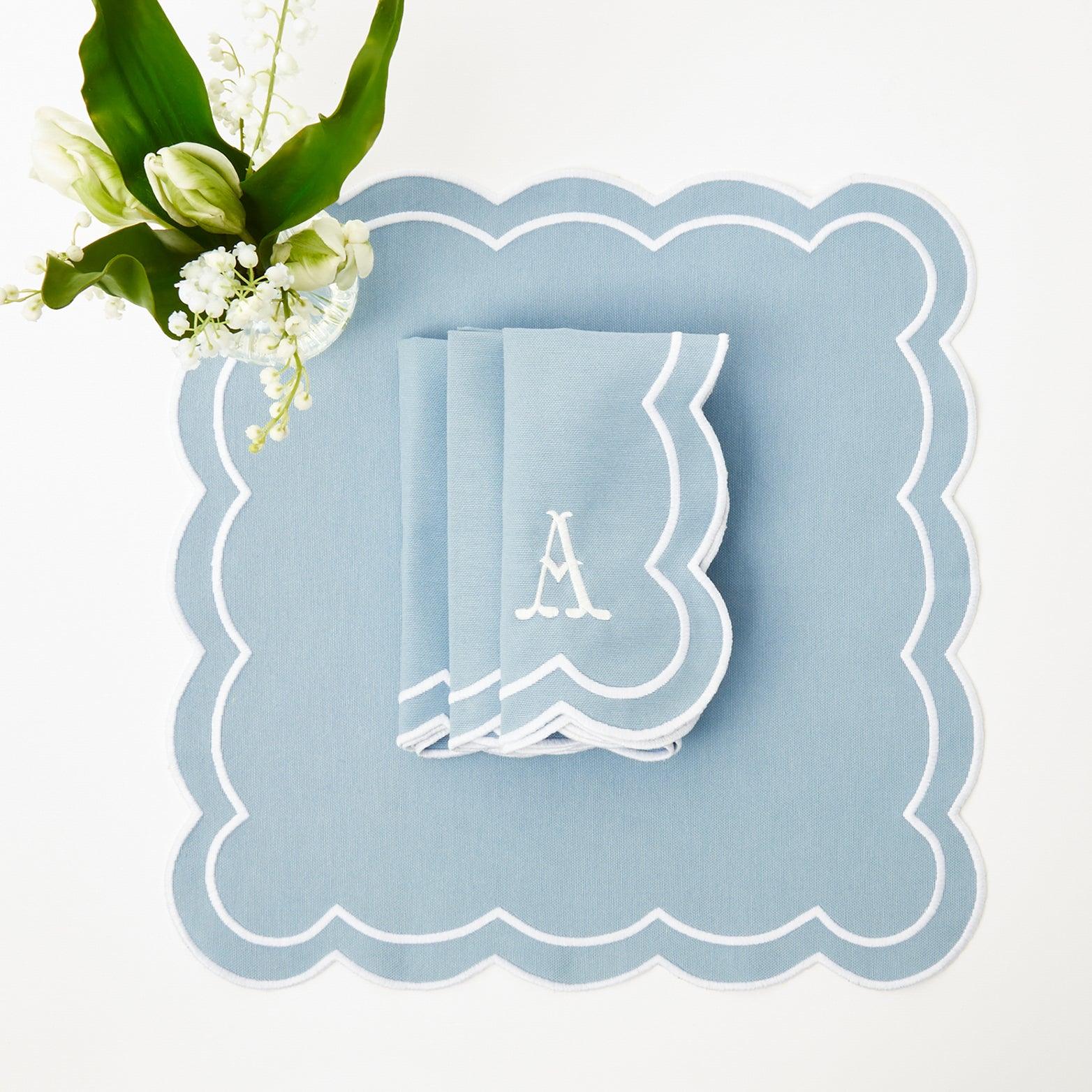 Blue Serena Appliqué Napkins (Set of 4) - Image 8