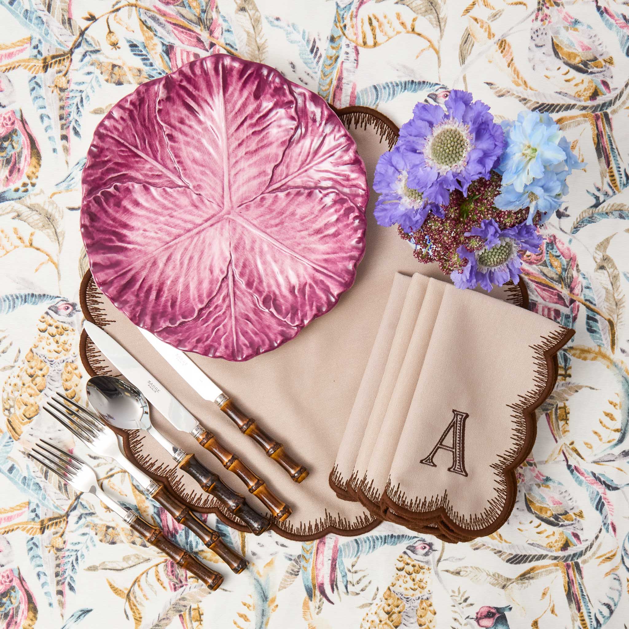 Aubergine Serena Cabbage Dinner Plate - Image 12