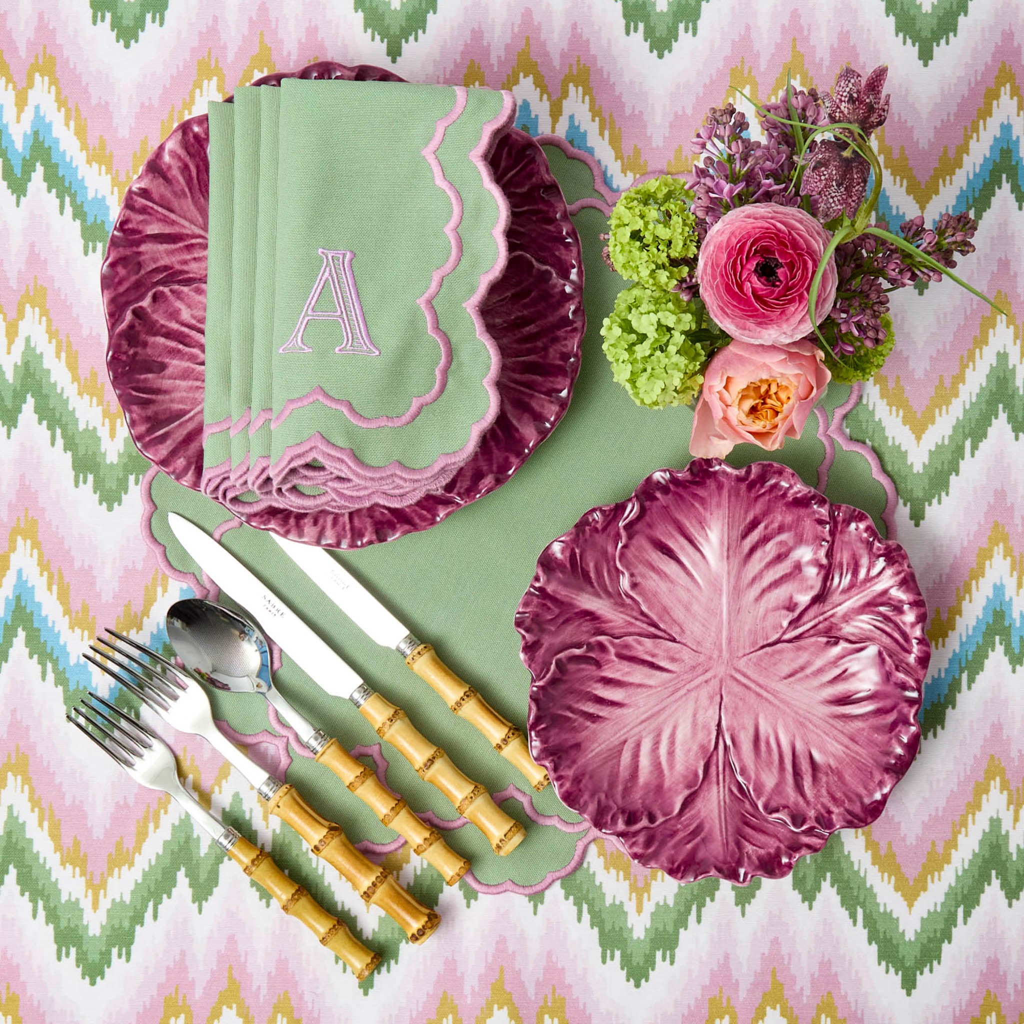 Aubergine Serena Cabbage Dinner & Starter Plates (Set of 8) - Image 20
