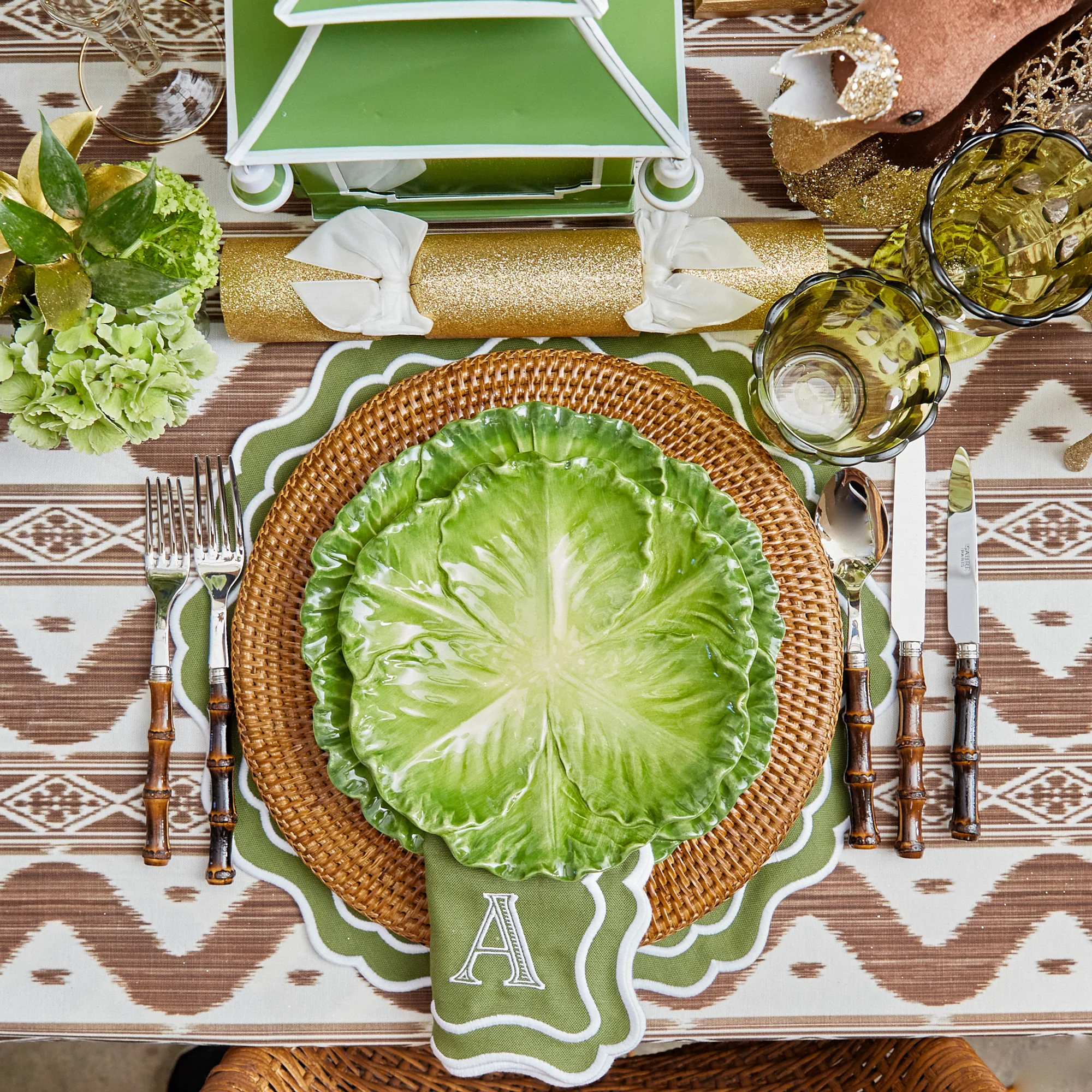 Green Serena Cabbage Starter Plates (Set of 4) - Image 6