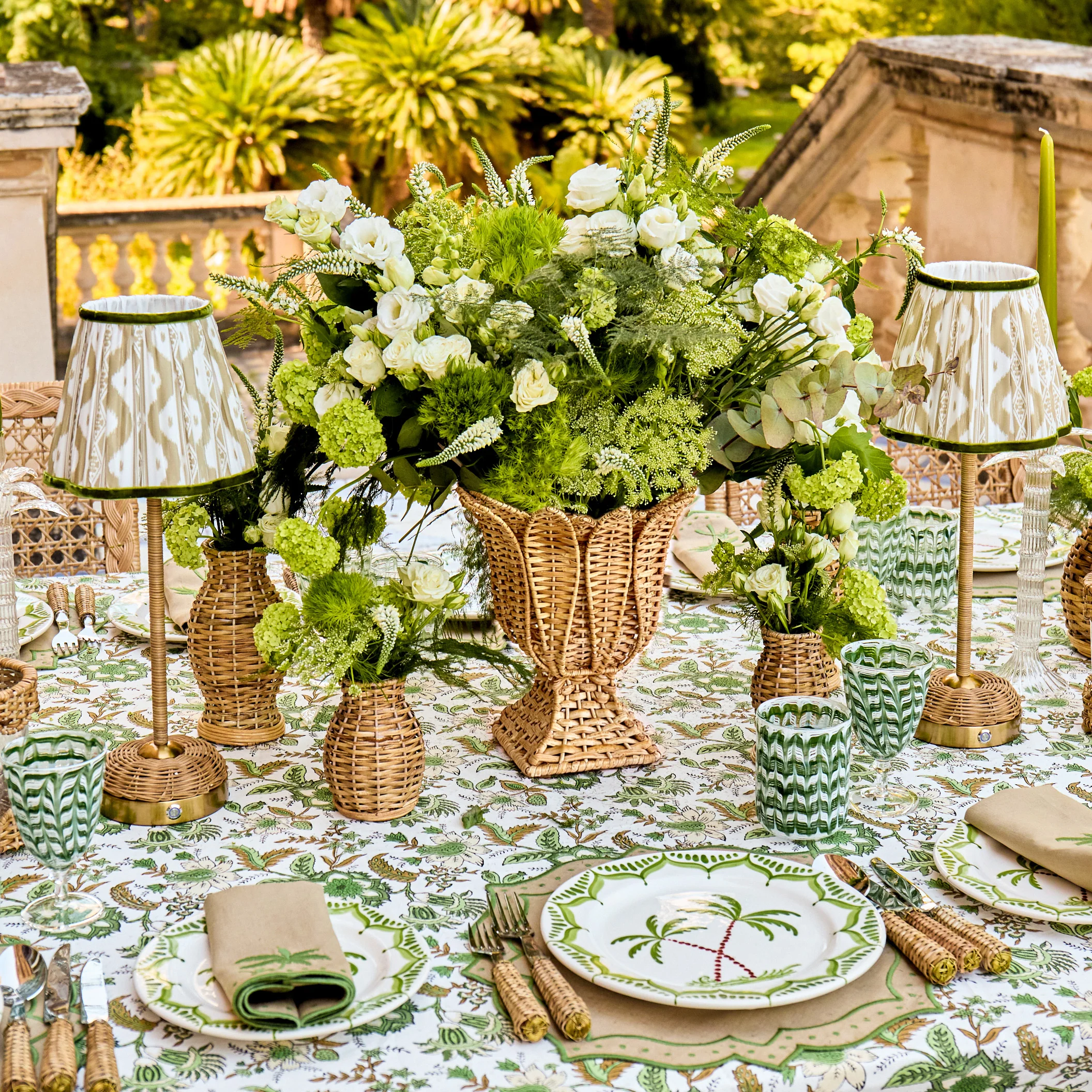 Small Palm Rattan Urn Vase - Image 2