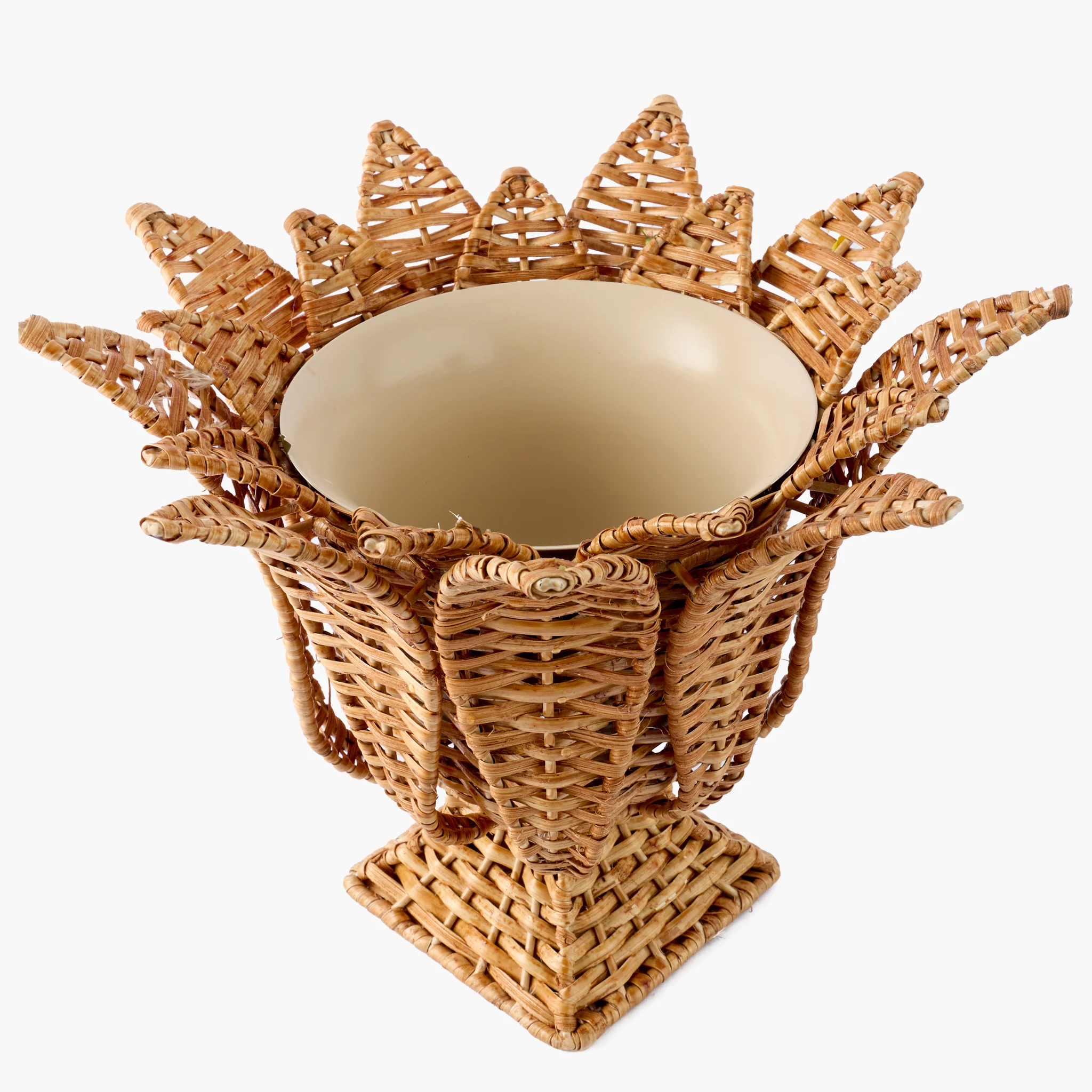 Small Palm Rattan Urn Vase - Image 6