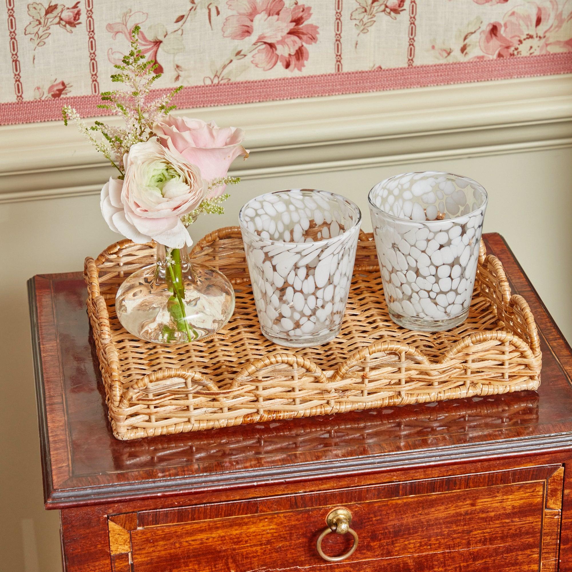Natural Small Scalloped Rattan Tray - Image 11