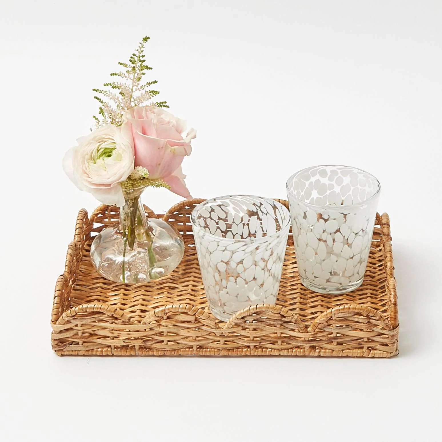 Natural Small Scalloped Rattan Tray - Image 12