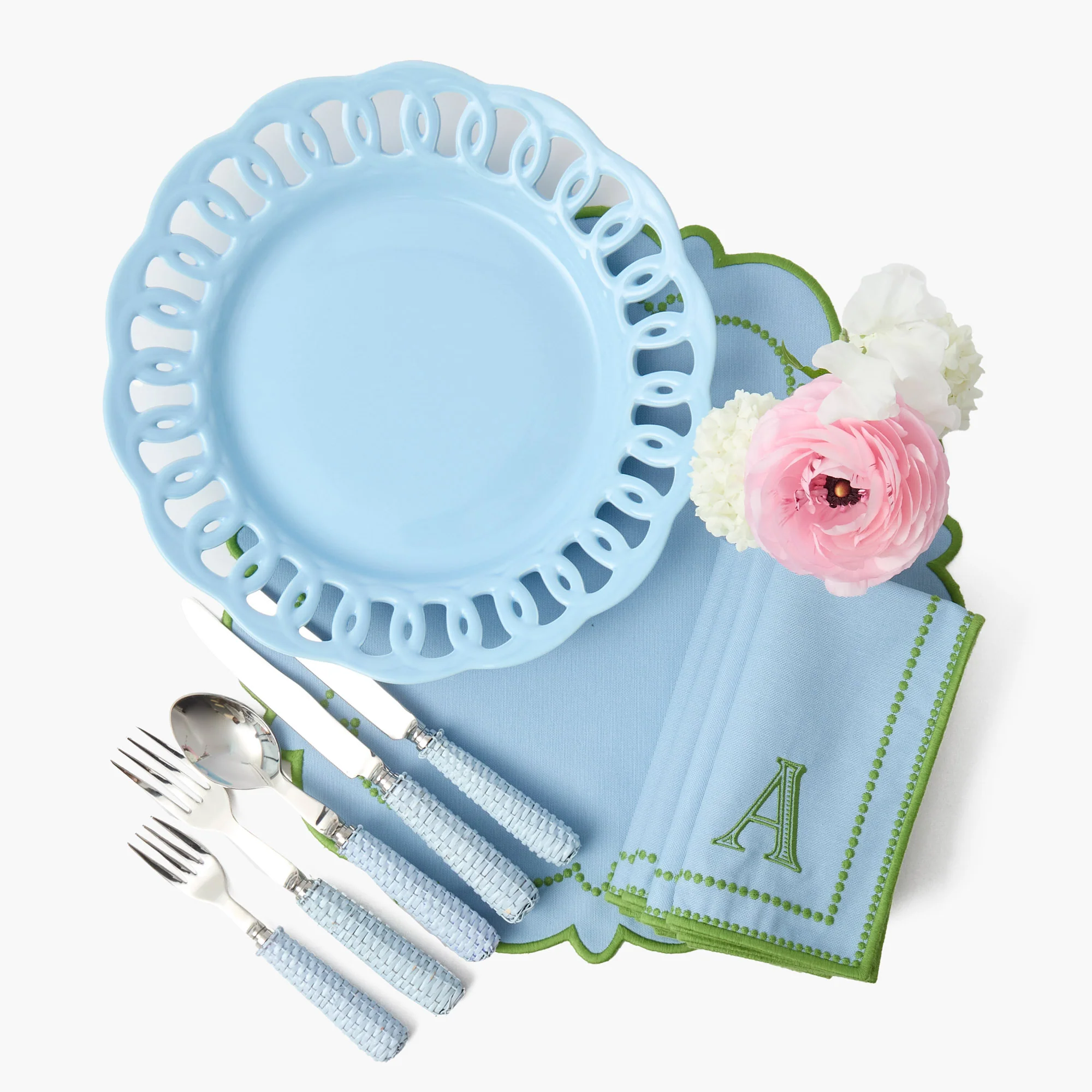 Soft Blue Lace Dinner Plate - Image 9