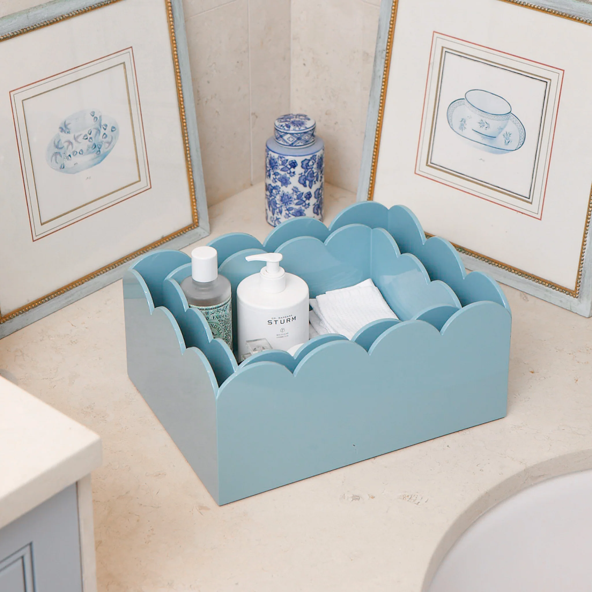 Duck-egg Blue Lacquer Storage Boxes (Set of 2) - Image 2