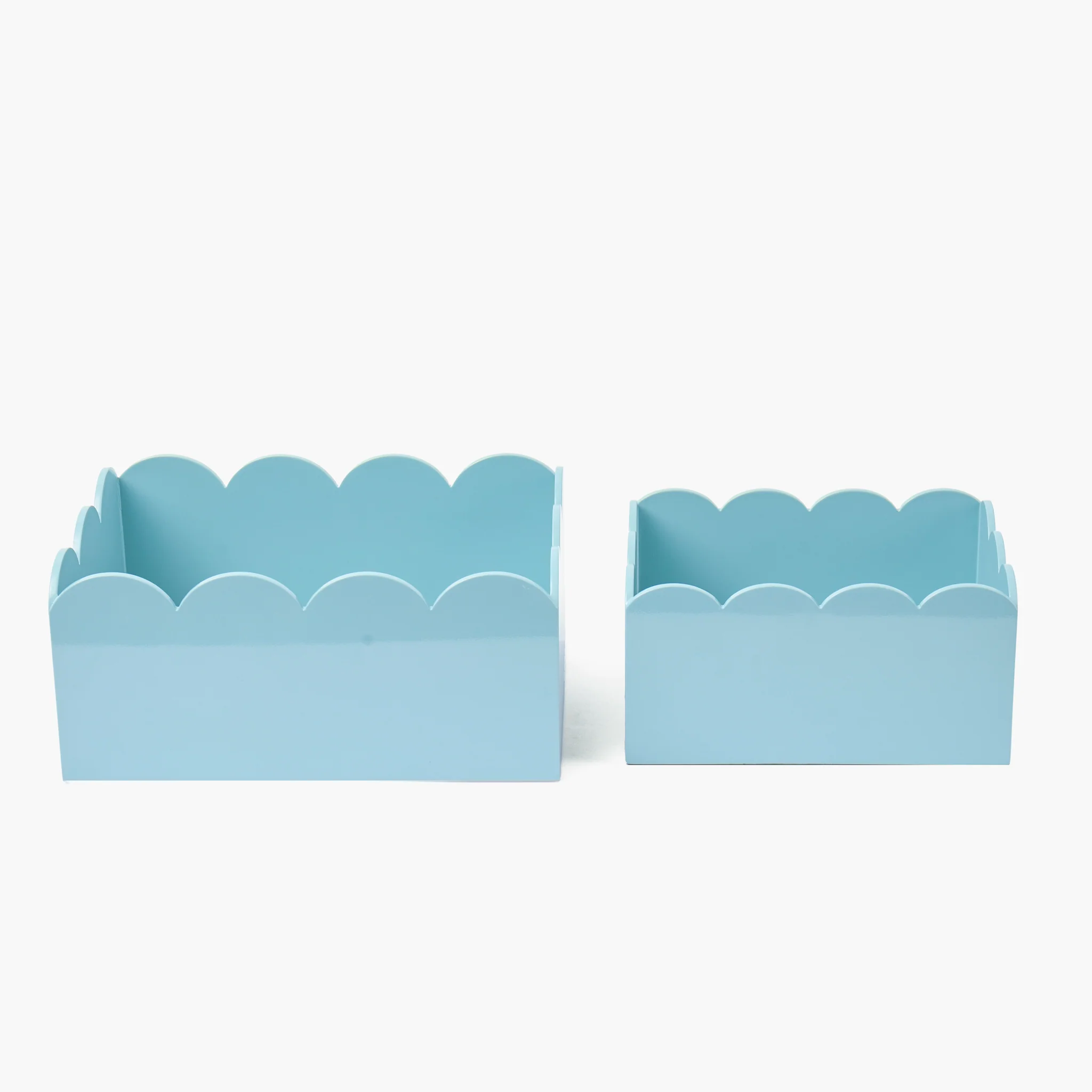 Duck-egg Blue Lacquer Storage Boxes (Set of 2) - Image 4