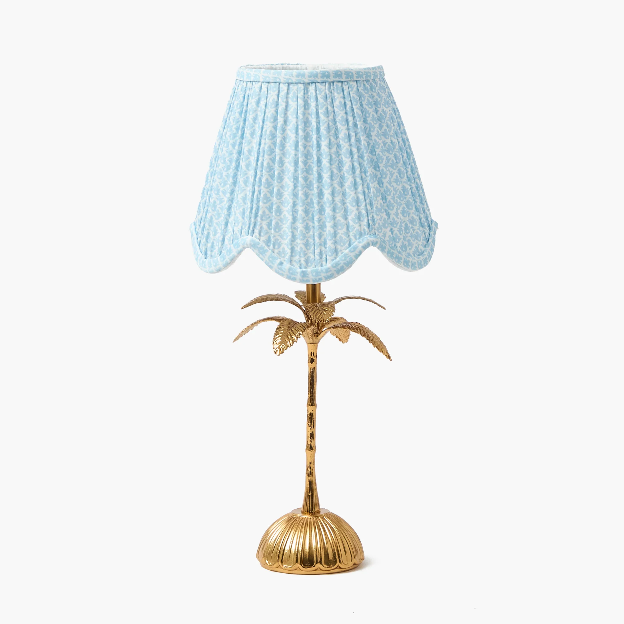 Soft Blue Lotus Deep Scalloped Lampshade (18cm) - Image 10