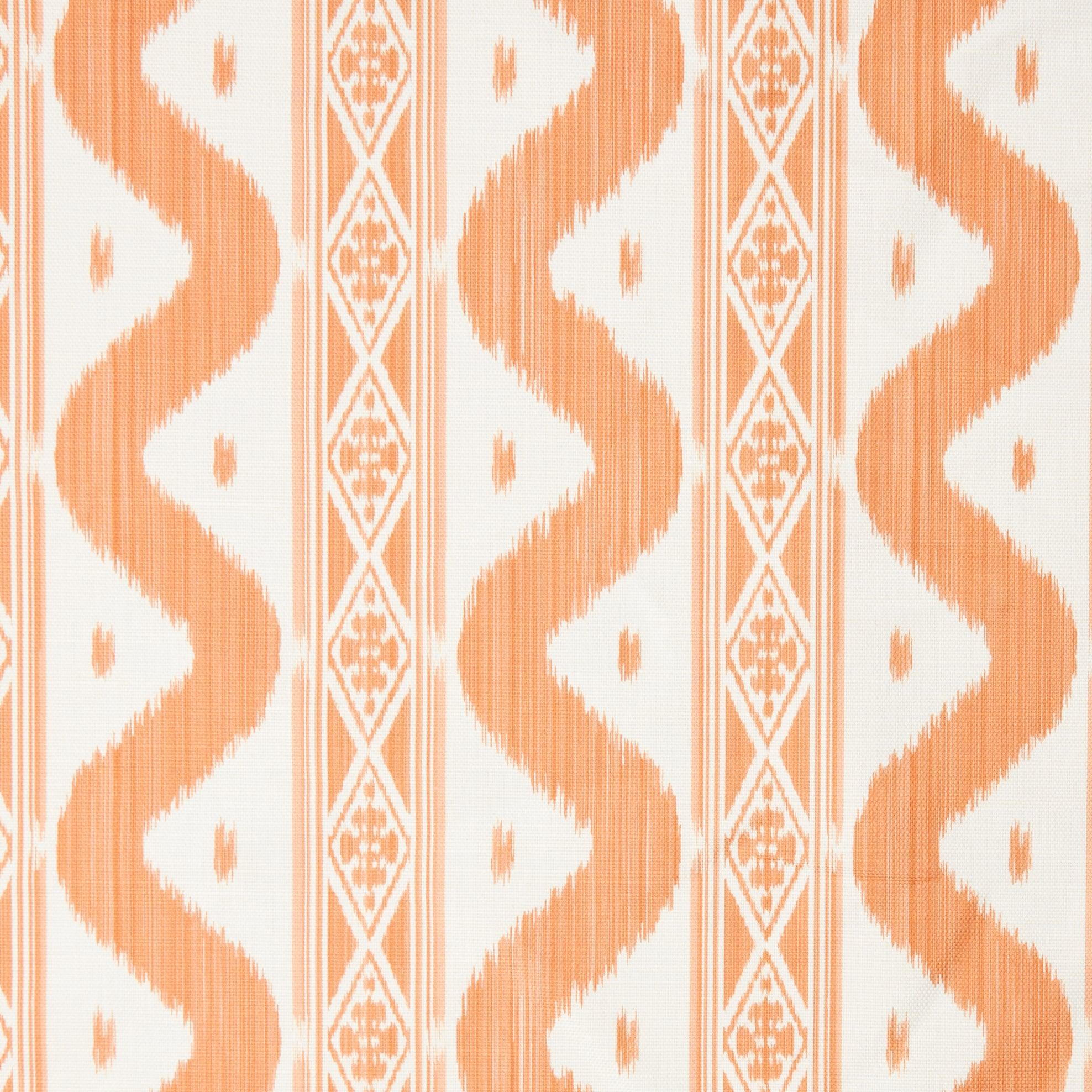 Soft Coral Ikat Stripe Fabric - Image 2