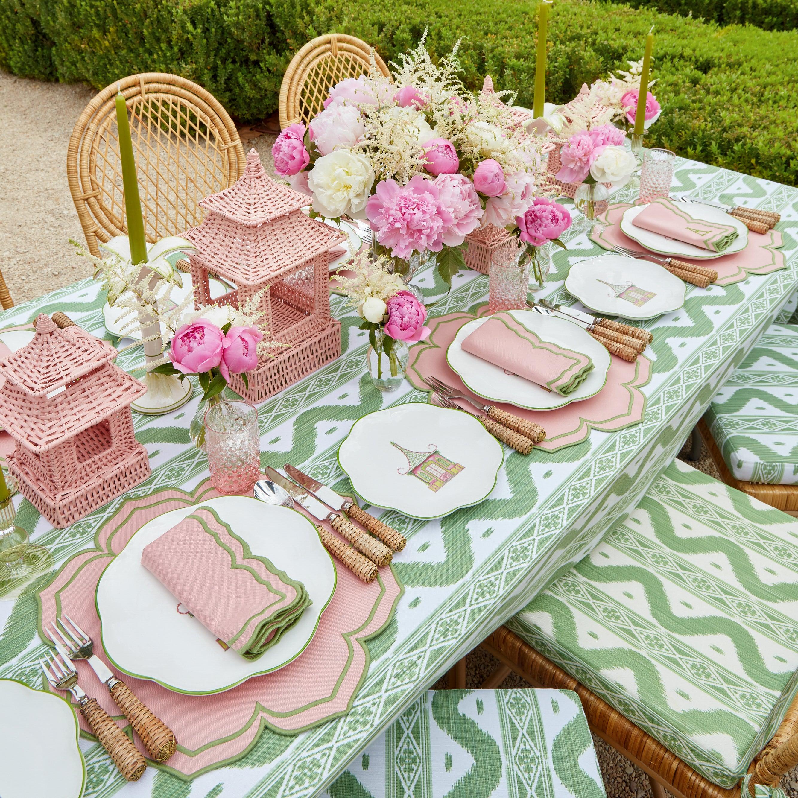 Vivienne Rattan Chair with Ikat Seat Pad Cushion - Image 14