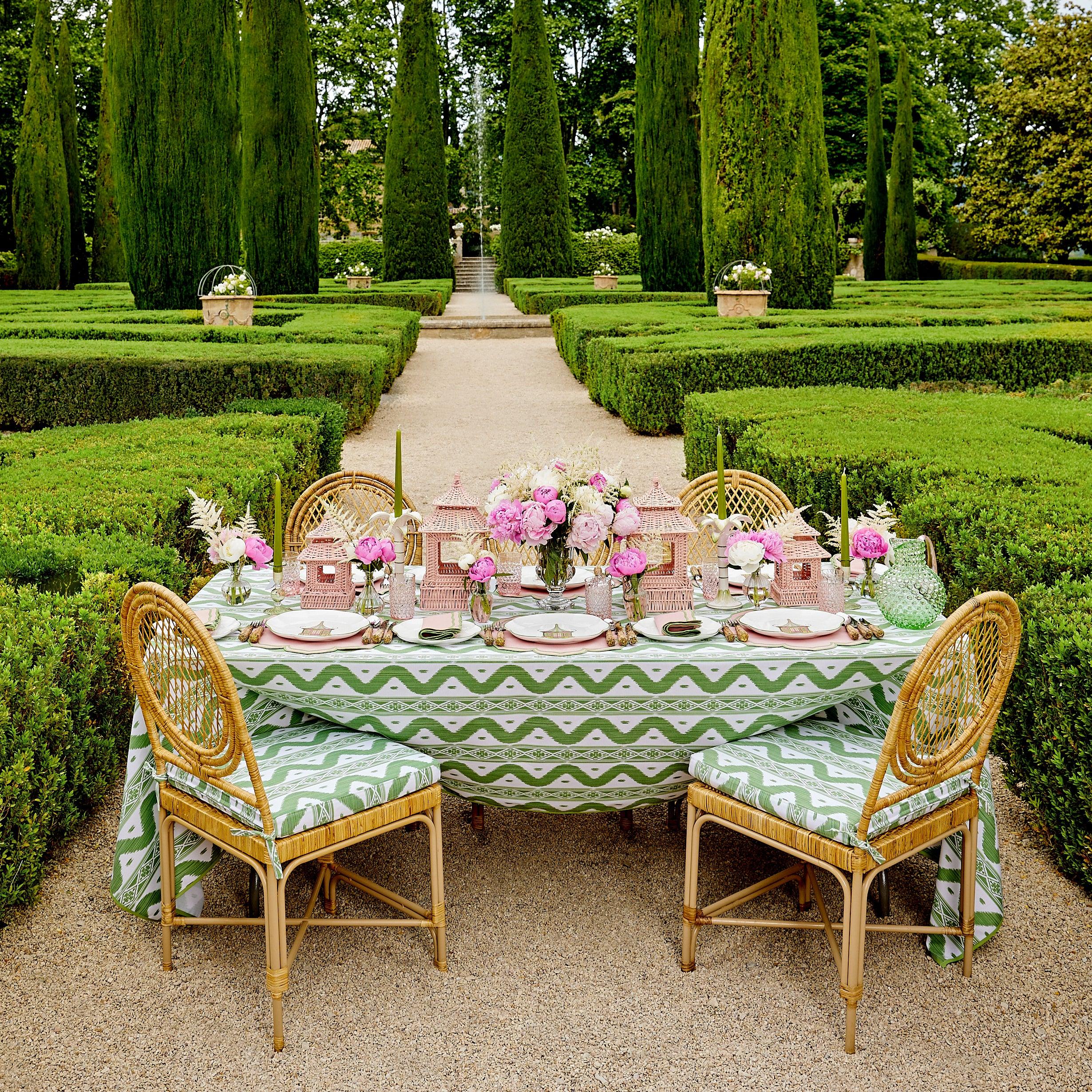 Vivienne Rattan Chair with Ikat Seat Pad Cushion - Image 15