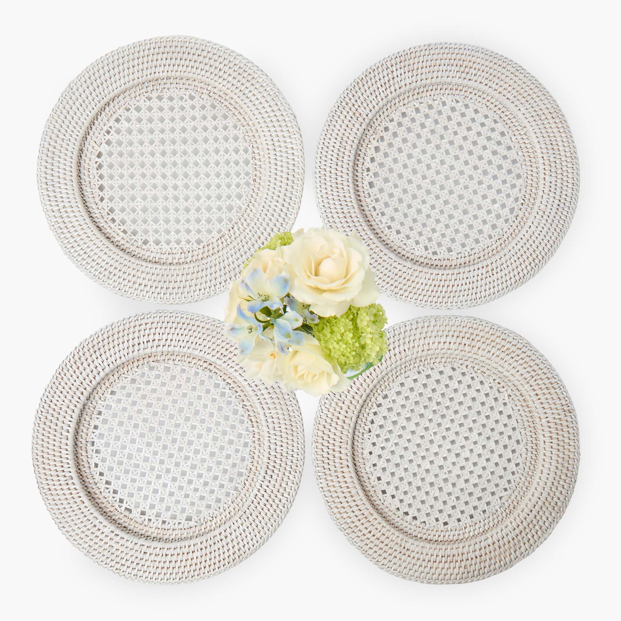 White Rattan Charger Plates (Set of 4) - Image 8