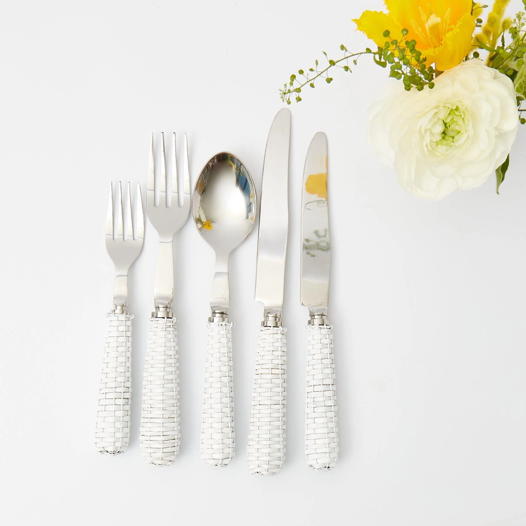 White Rattan Cutlery (5 Piece) - Image 6